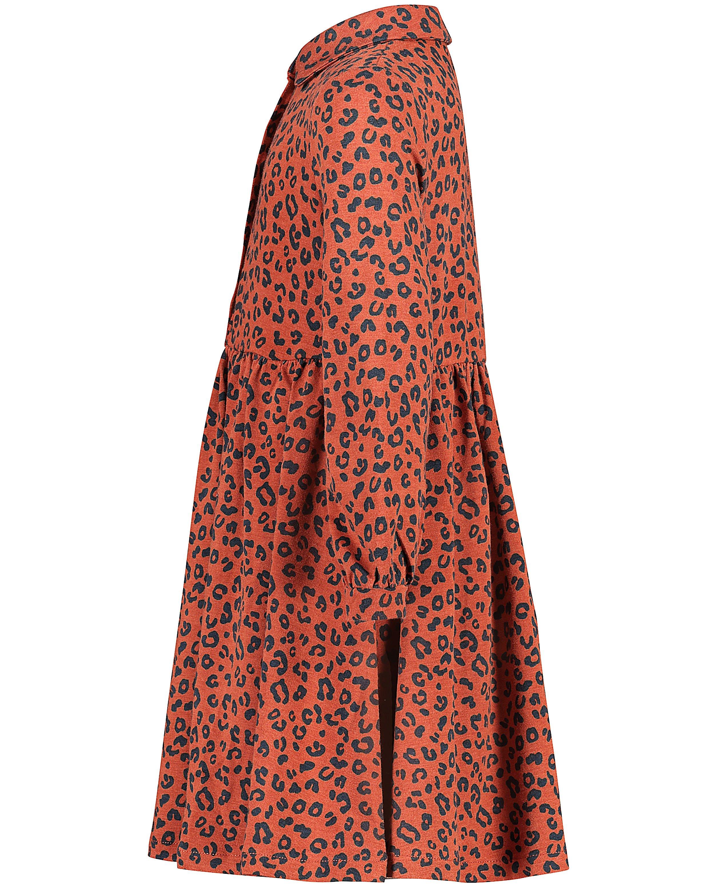 Kleedjes - Roestbruine jurk met luipaardprint