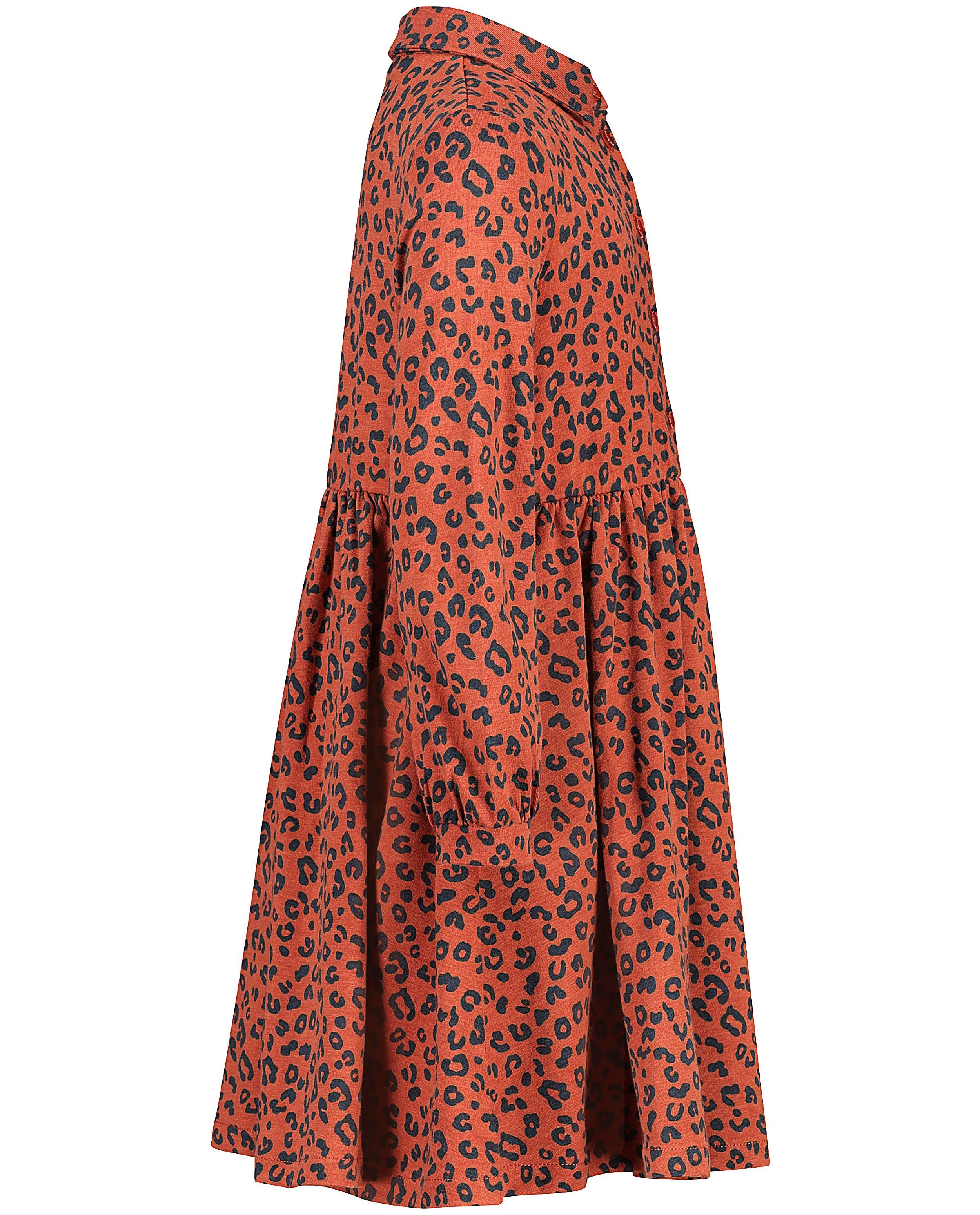 Kleedjes - Roestbruine jurk met luipaardprint