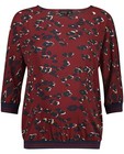 Bordeauxrode blouse JoliRonde - met allover print - Joli Ronde
