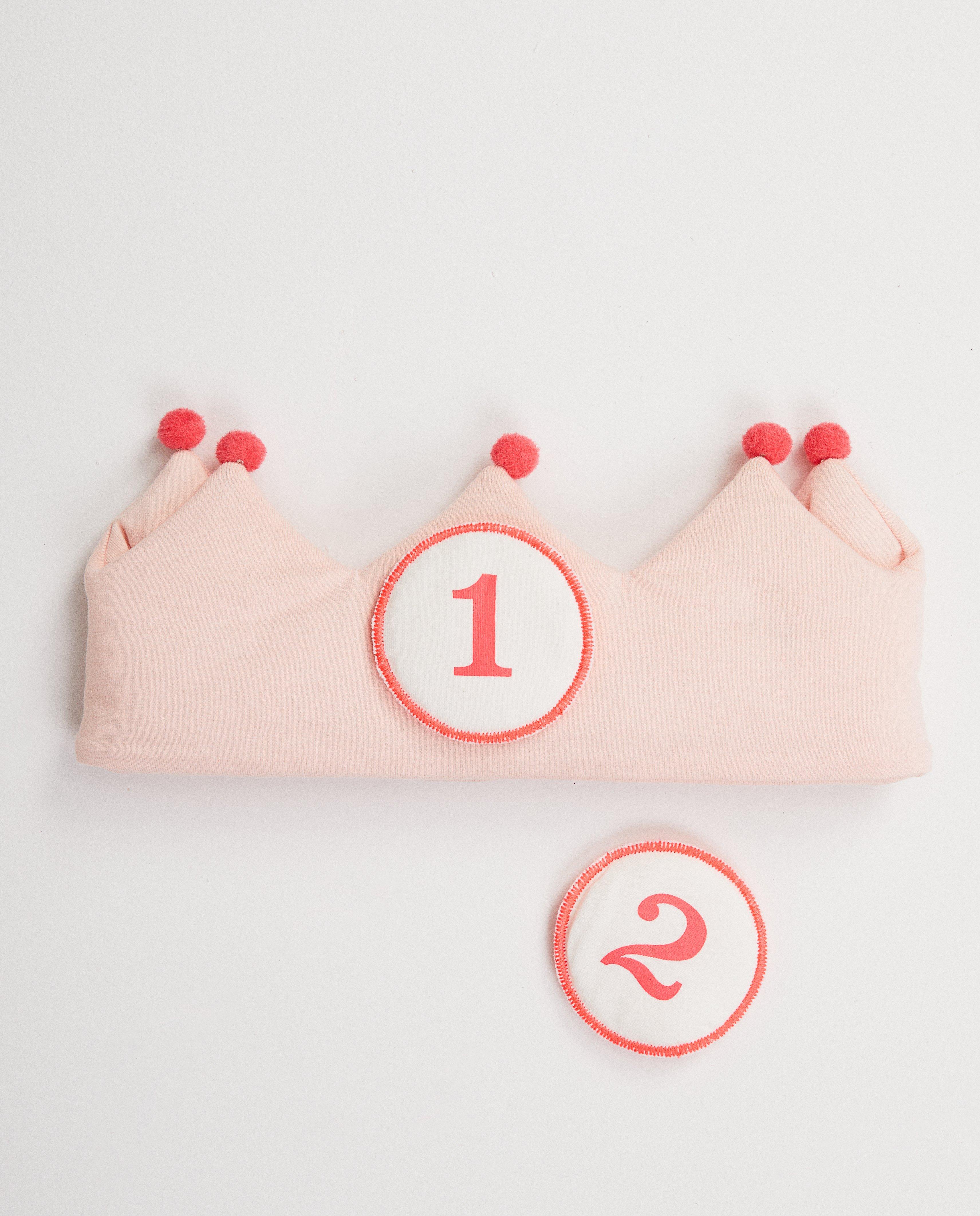 Roze verjaardagskroon biokatoen - kroon - Cuddles and Smiles