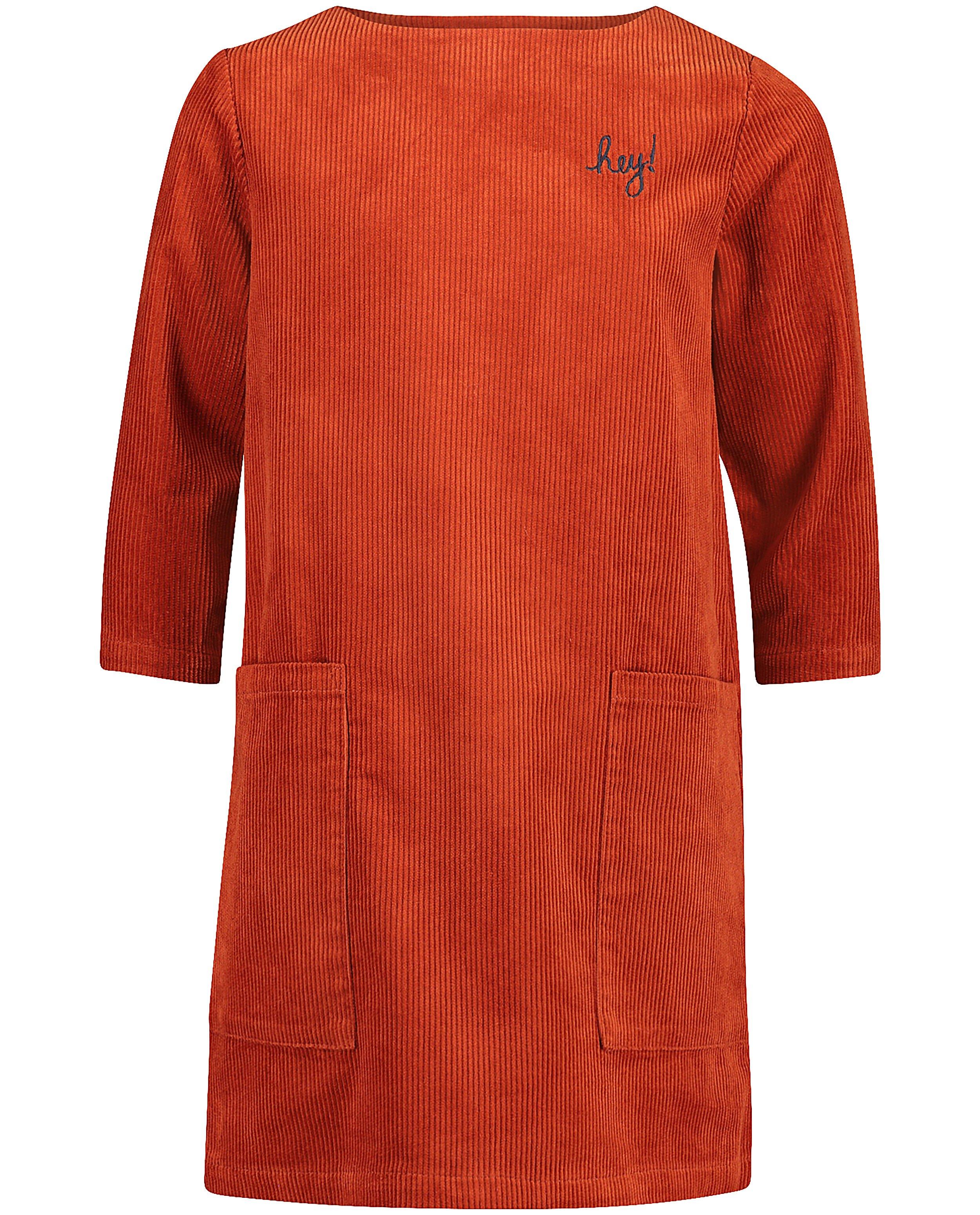 Robes - Robe rouge brun en velours côtelé