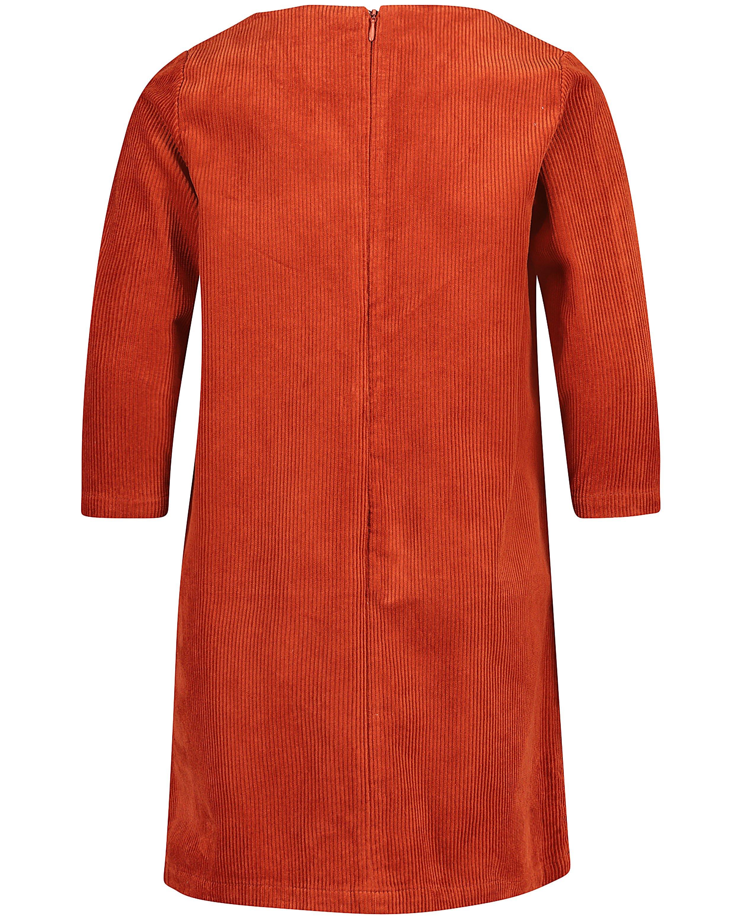Robes - Robe rouge brun en velours côtelé