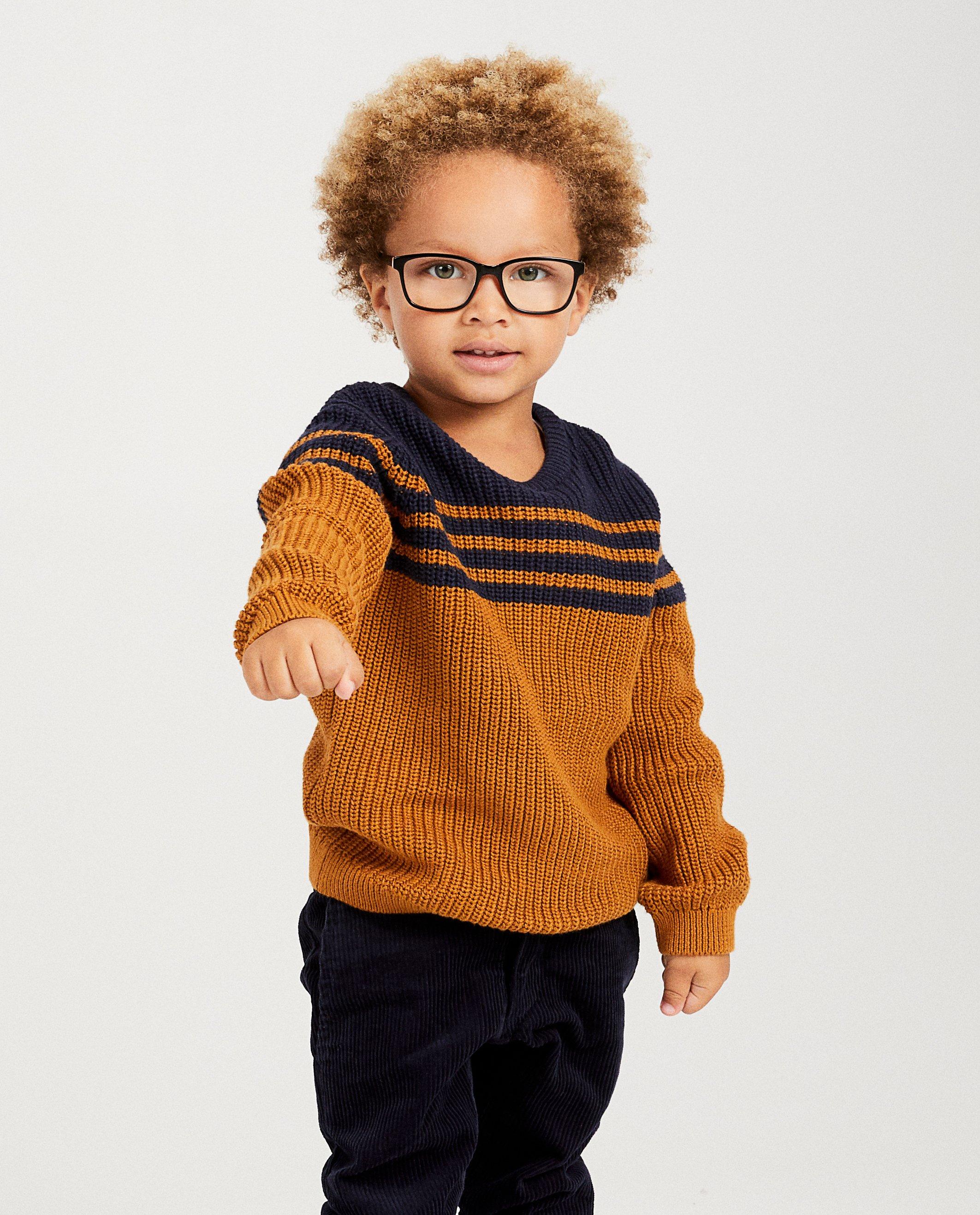Cognac trui met strepen 2 7 jaar in blauw Kidz Nation JBC Belgie Belgie
