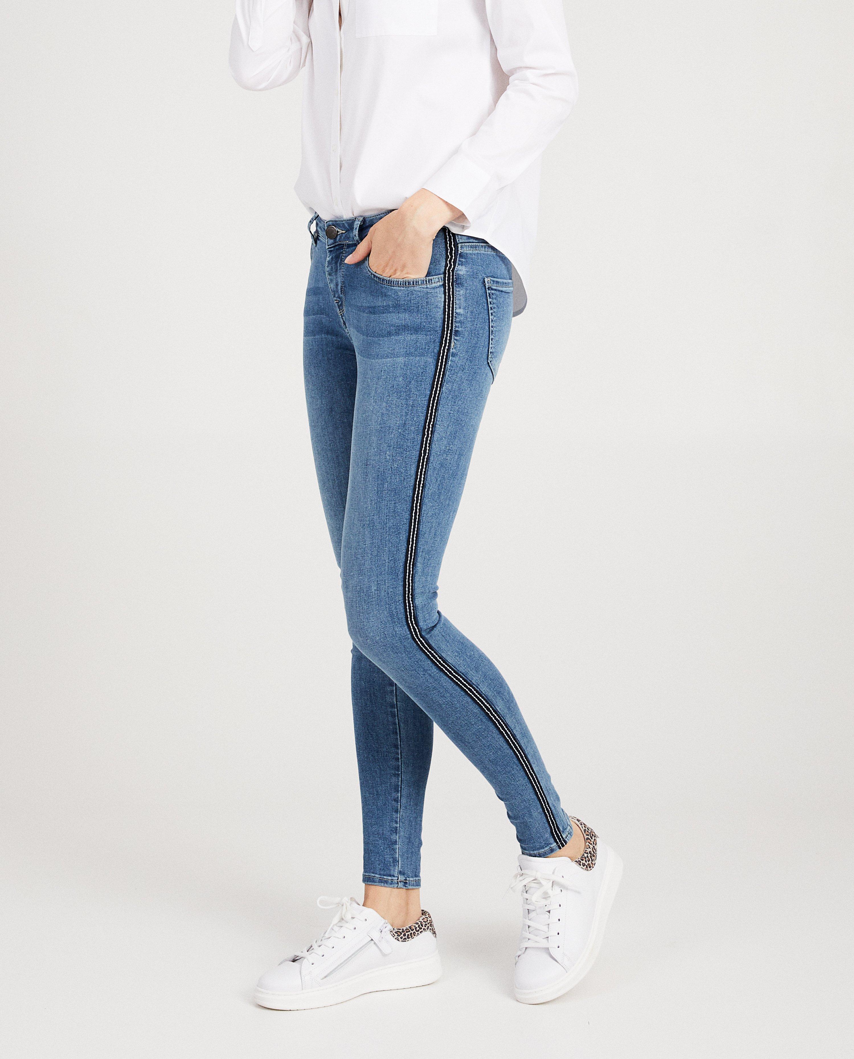 Jeans - Superskinny jeans met sierbiesje