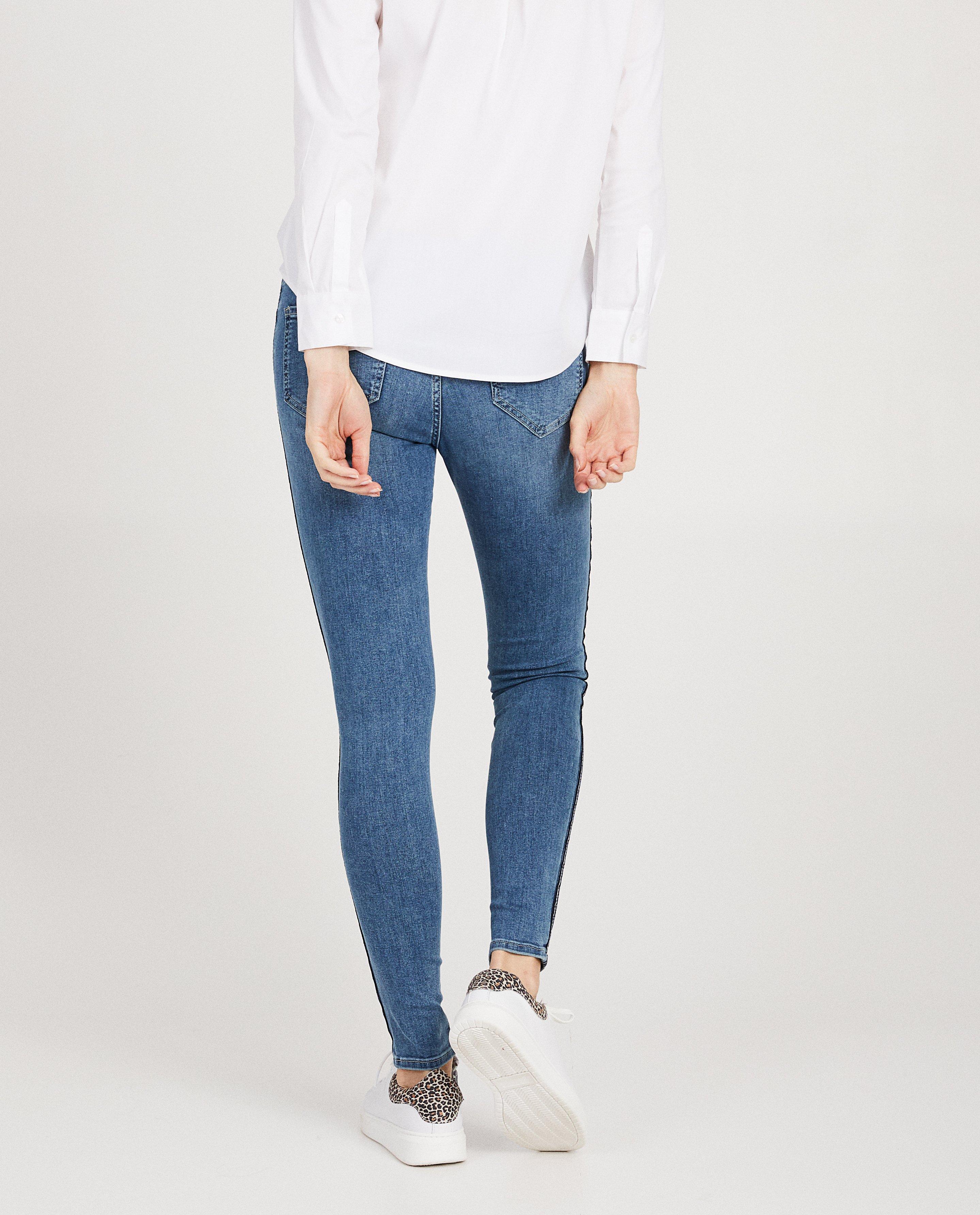 Jeans - Superskinny jeans met sierbiesje