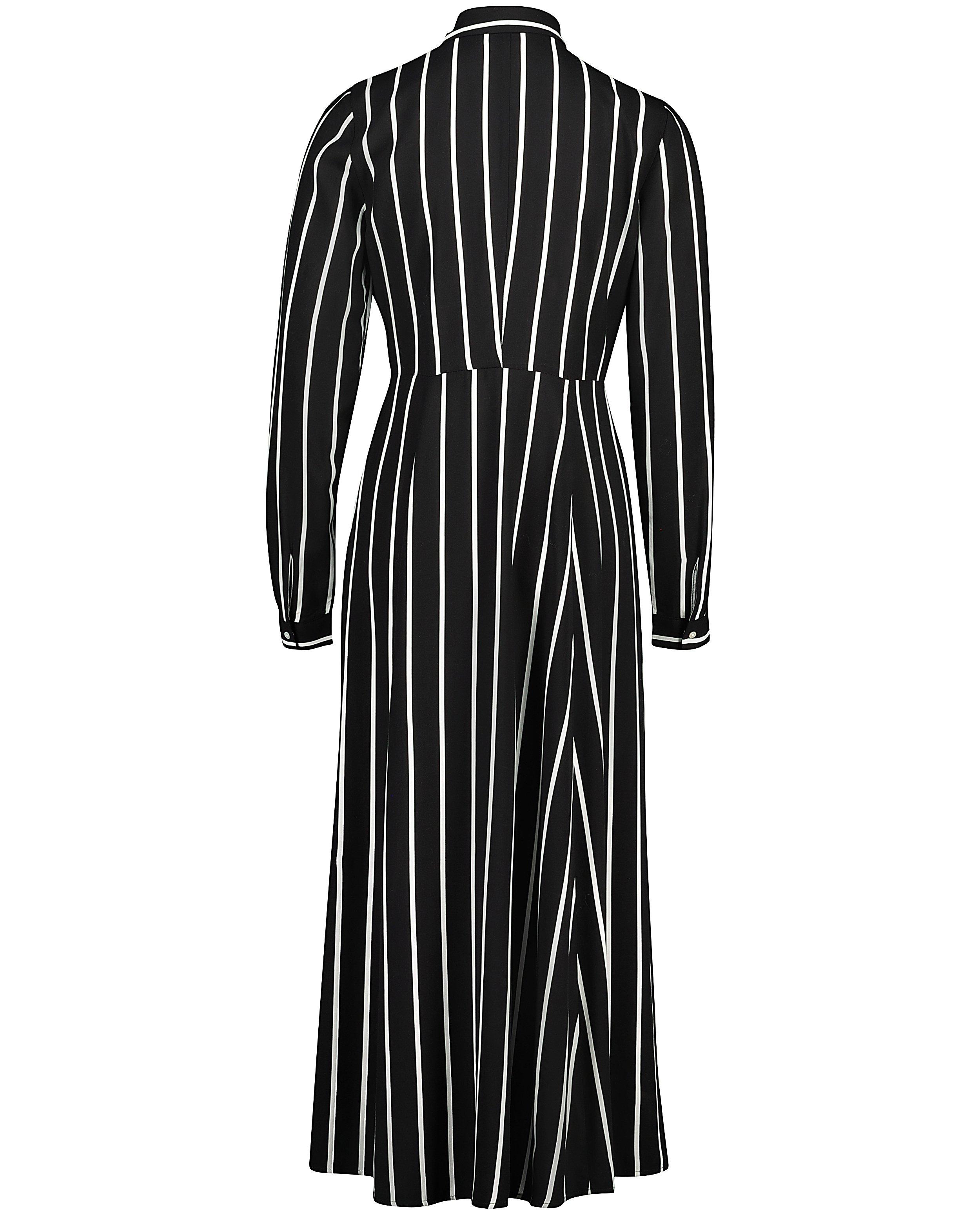 Kleedjes - Zwarte maxi-jurk met witte strepen