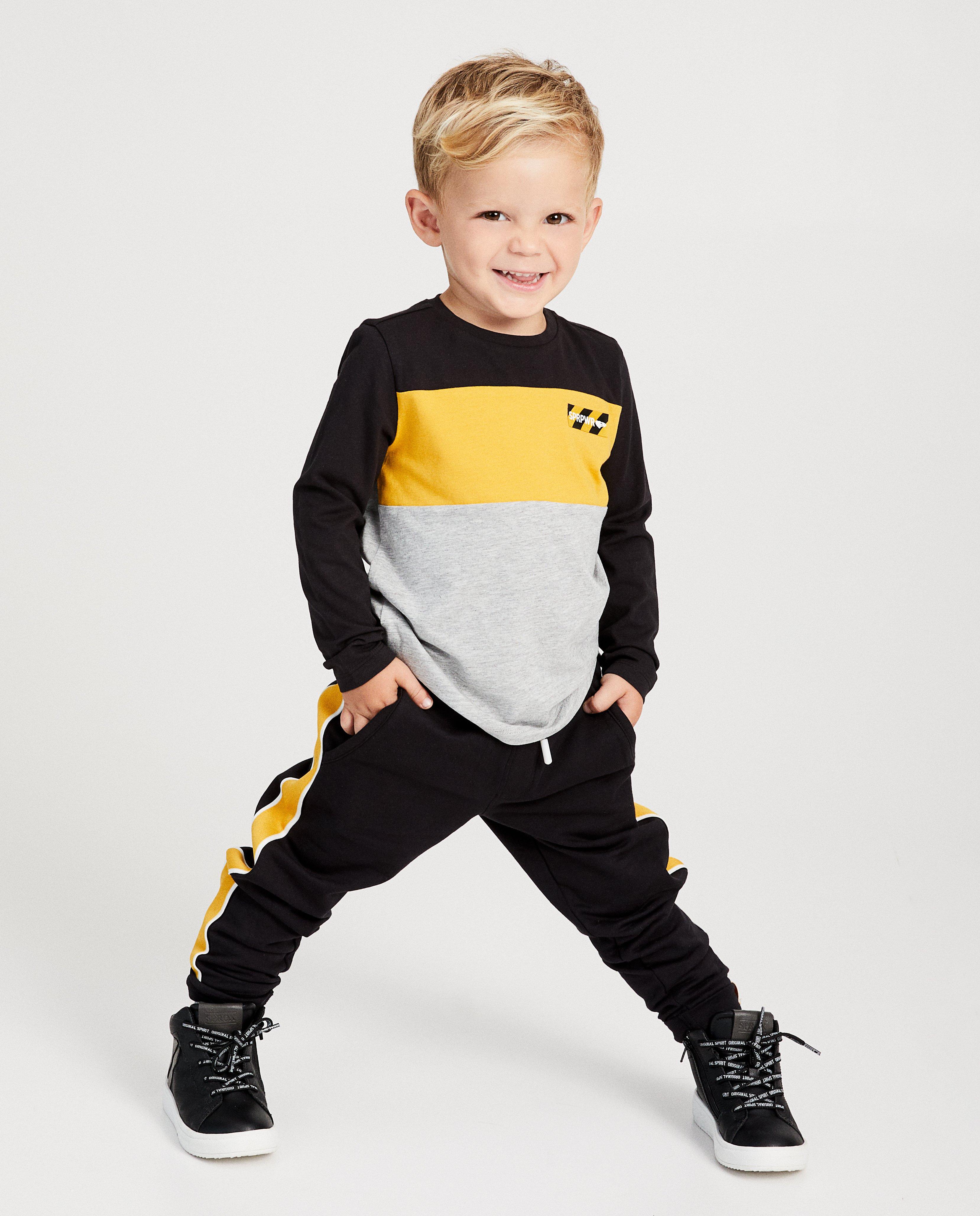 Longsleeve met colour block Rox - zwart, geel en grijs - Rox