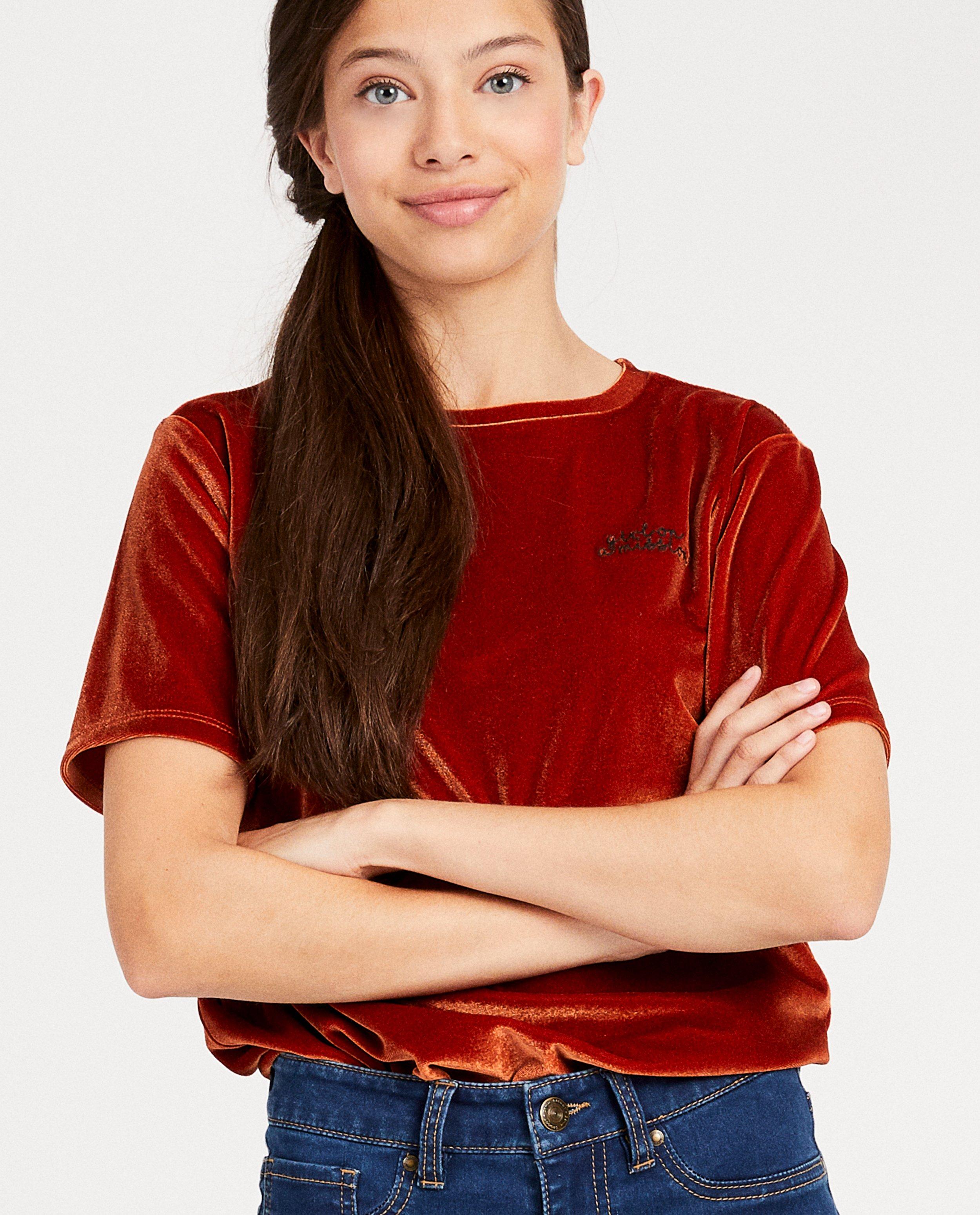 T-shirts - T-shirt van fluweel met opschrift
