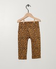 Broeken - Beige broekje met luipaardprint