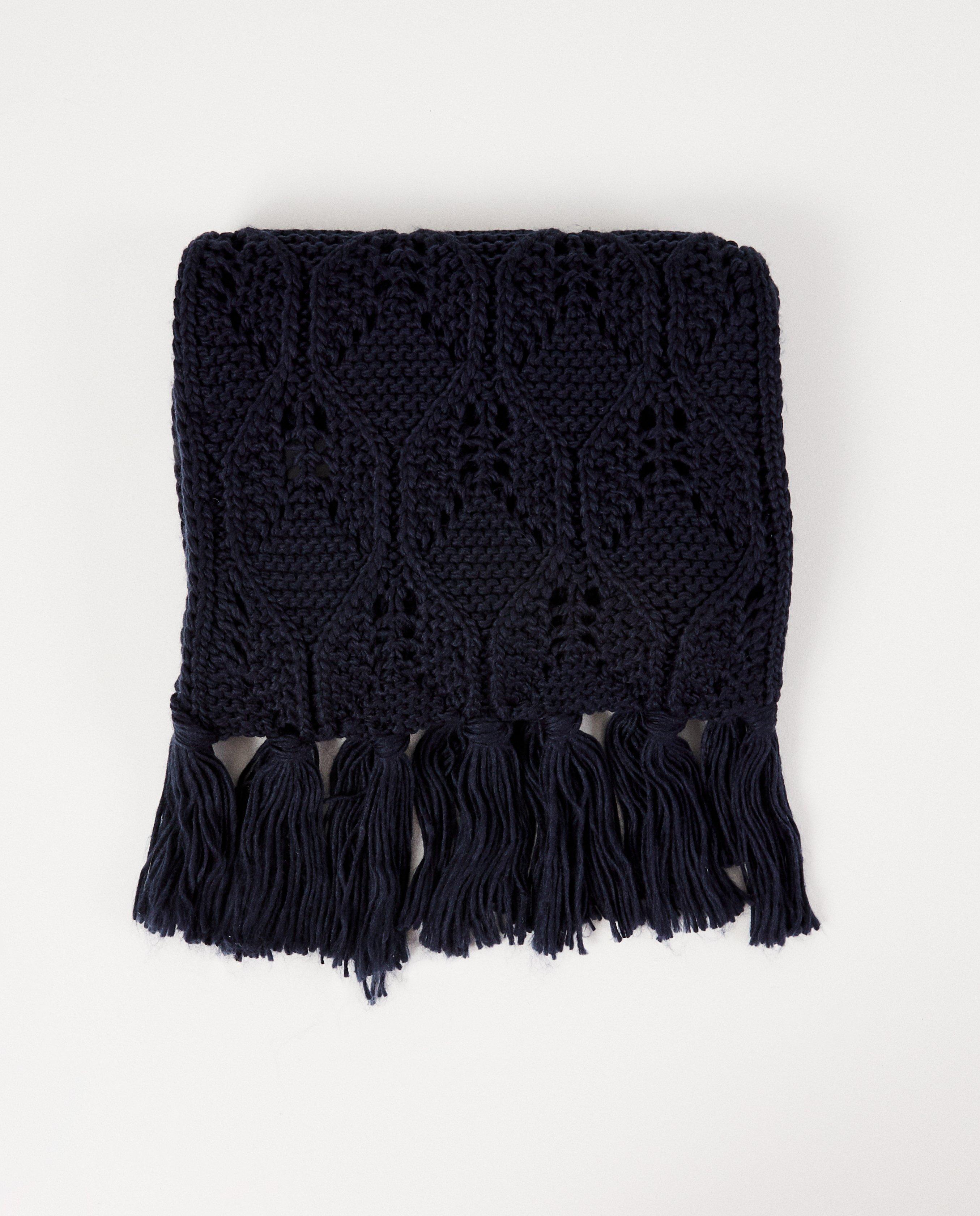 Donkerblauwe sjaal Pieces - brei - Pieces