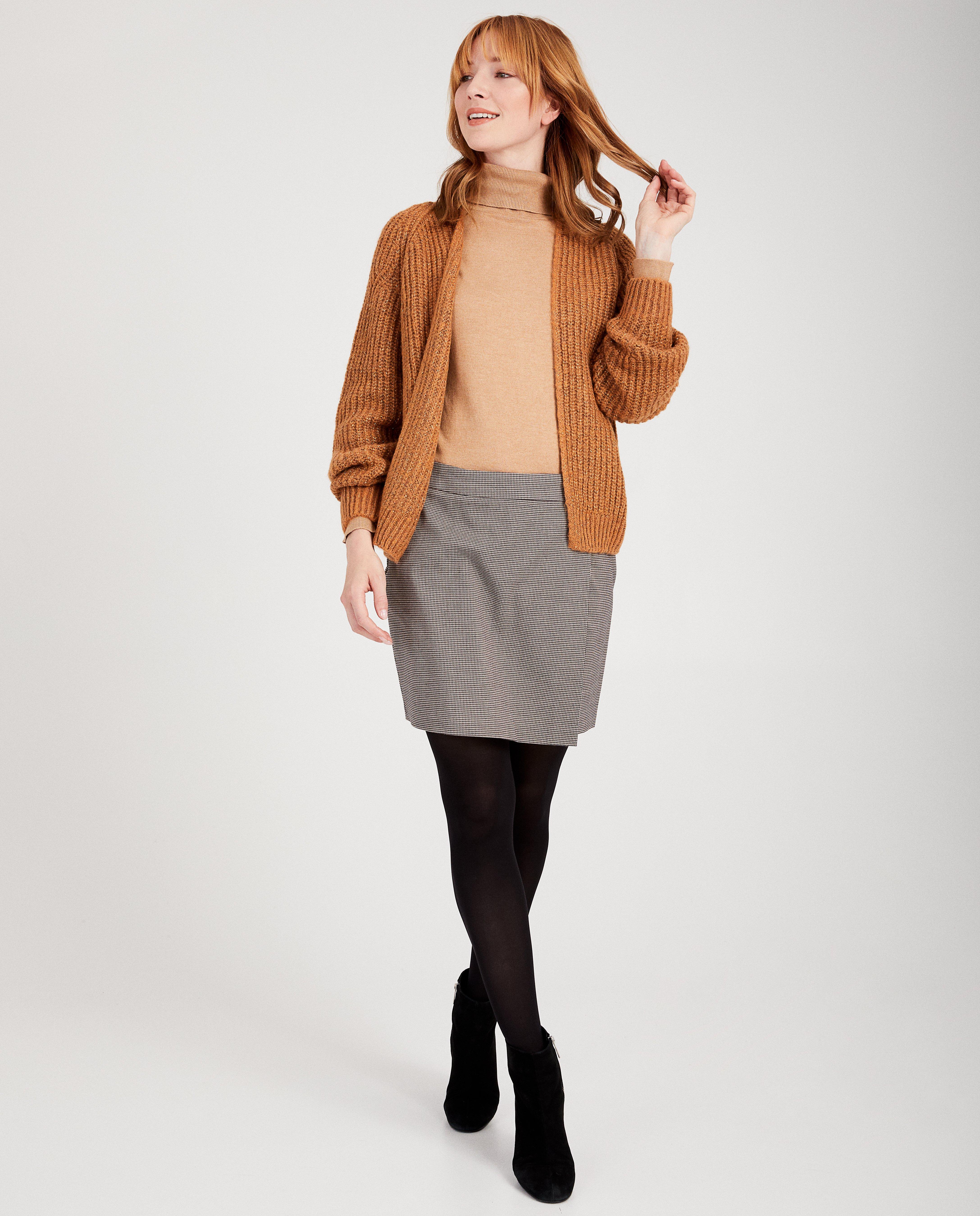 Cardigan cognac Sora - fil métallisé - Sora