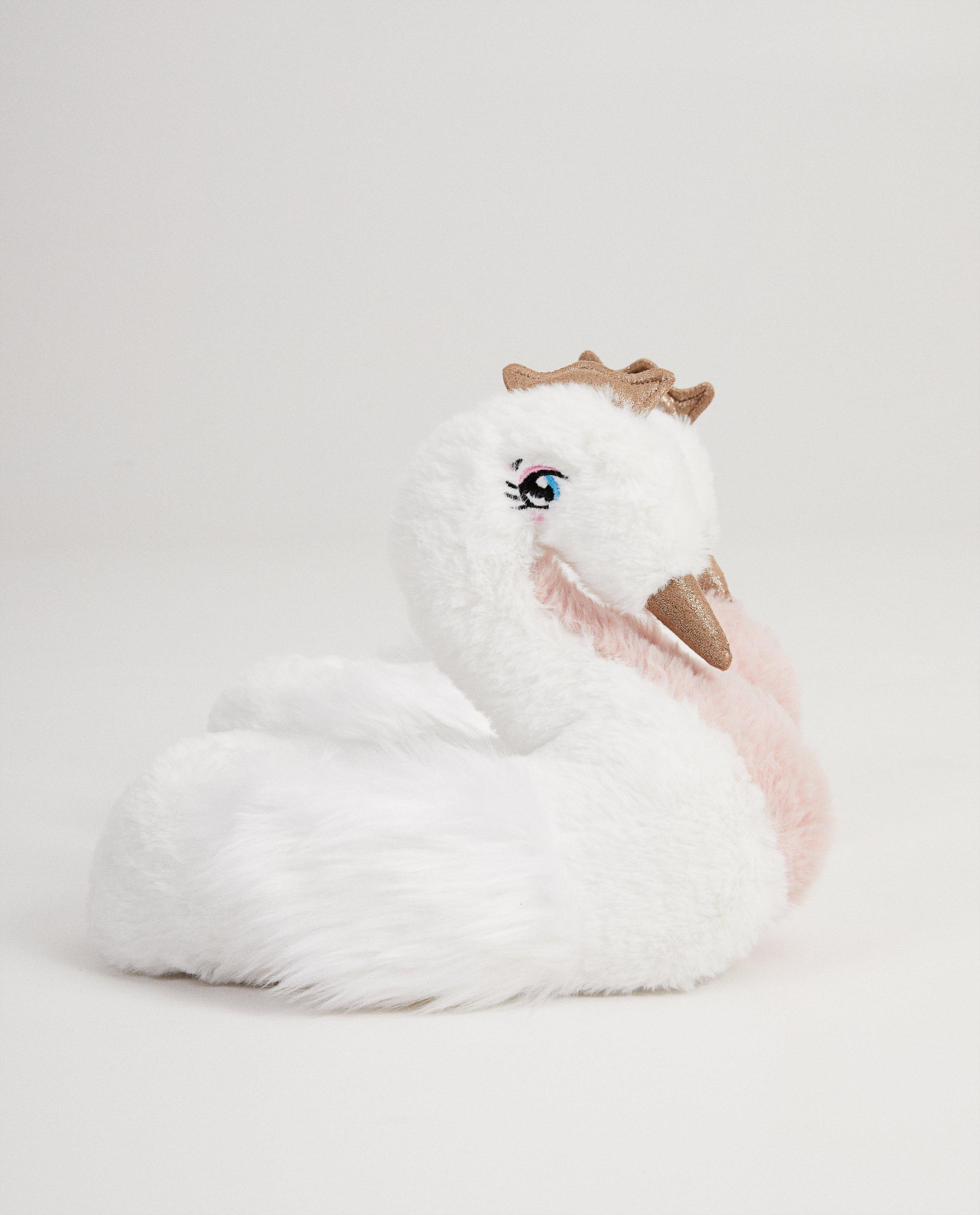 Witte zwaan pantoffels met kroon - met kroon - JBC