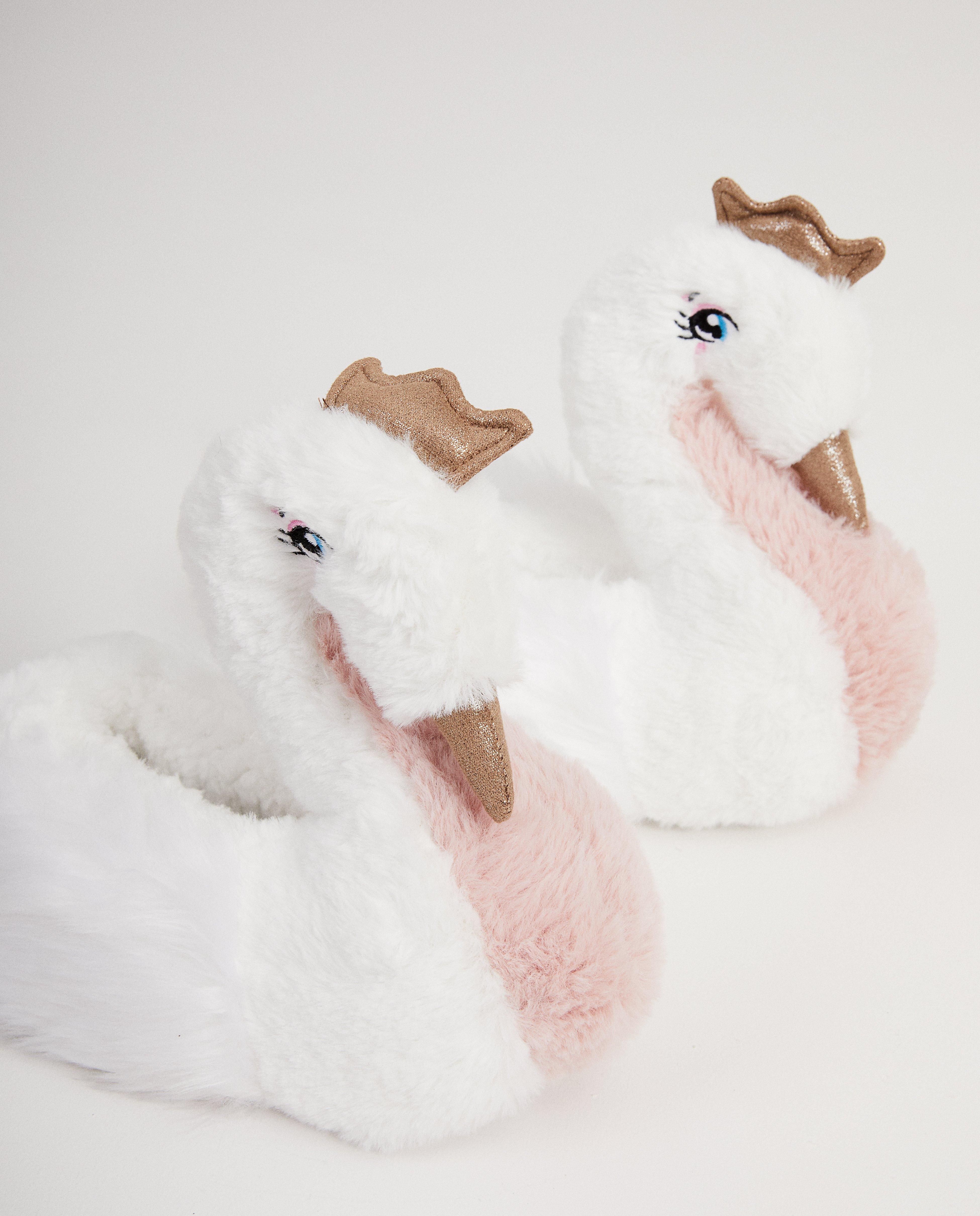 Schoenen - Witte zwaan pantoffels met kroon