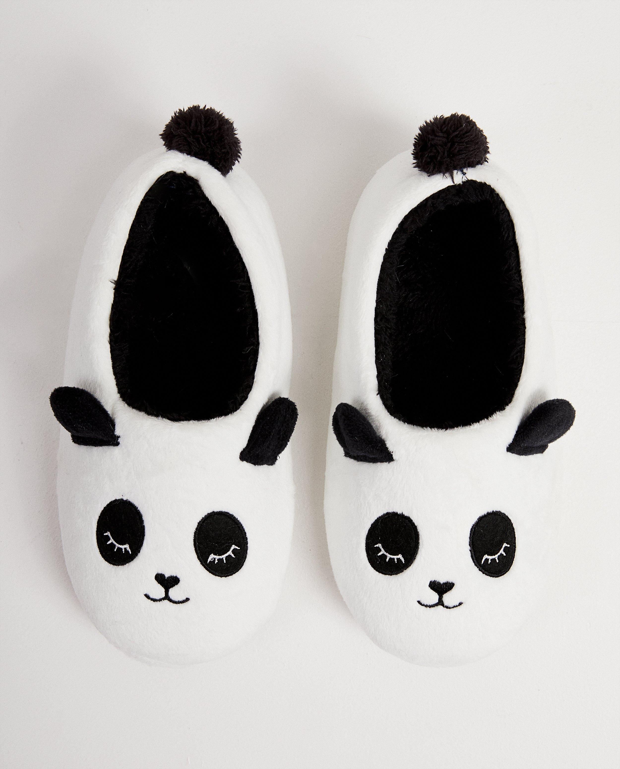 Witte panda pantoffels - faux-fur - JBC