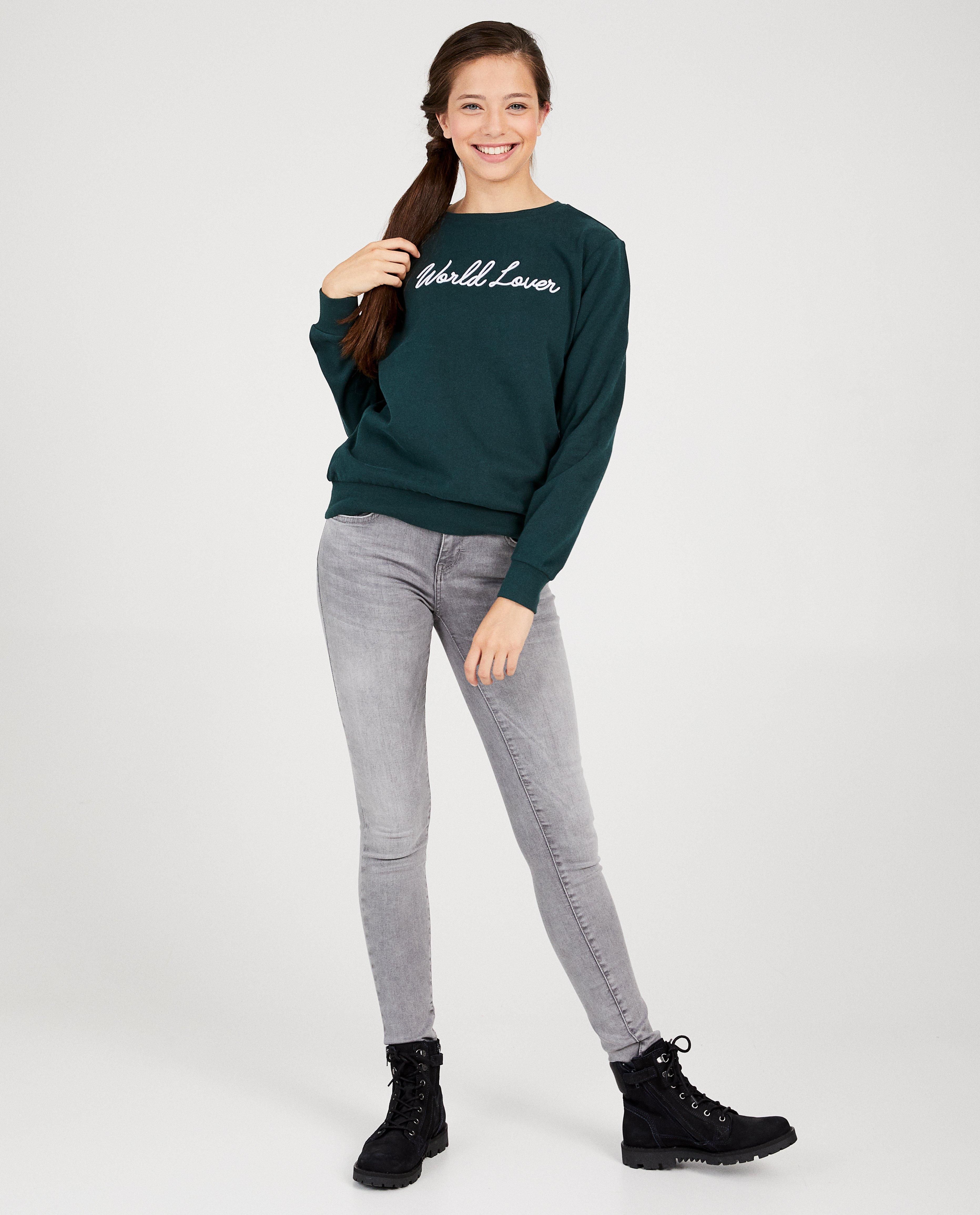 Sweat vert foncé - inscription brodée - Groggy