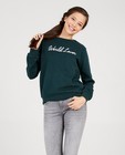 Sweaters - Donkergroene sweater met opschrift