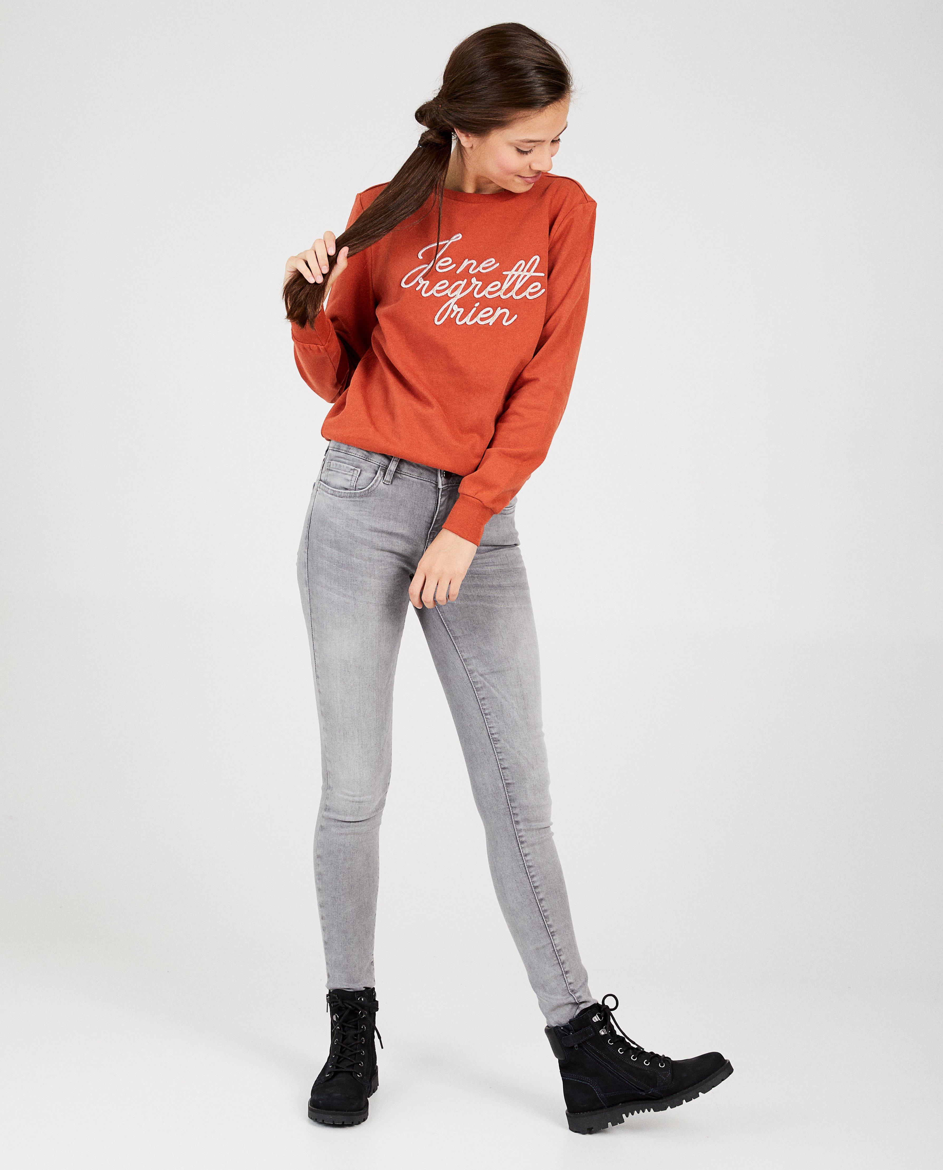 Sweat rouille - inscription brodée - Groggy