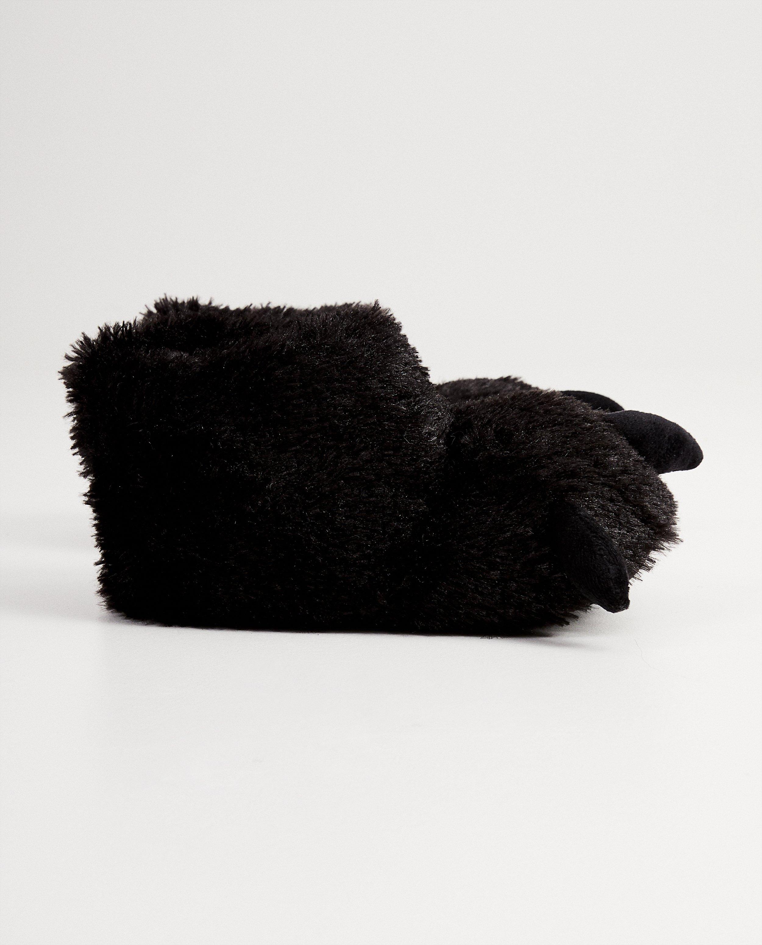 Zwarte dieren pantoffels - met klauwen - JBC