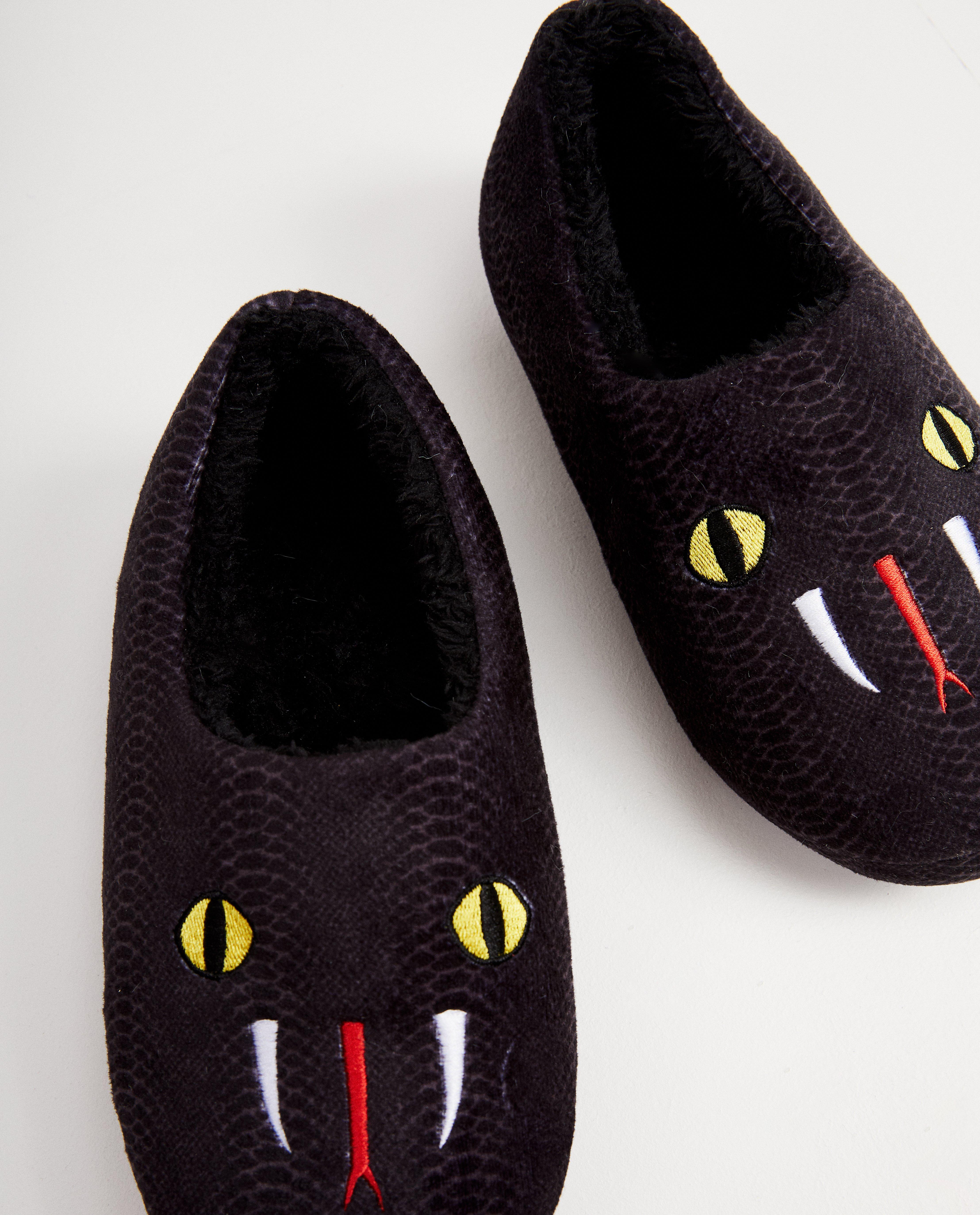 Schoenen - Zwarte slang pantoffels