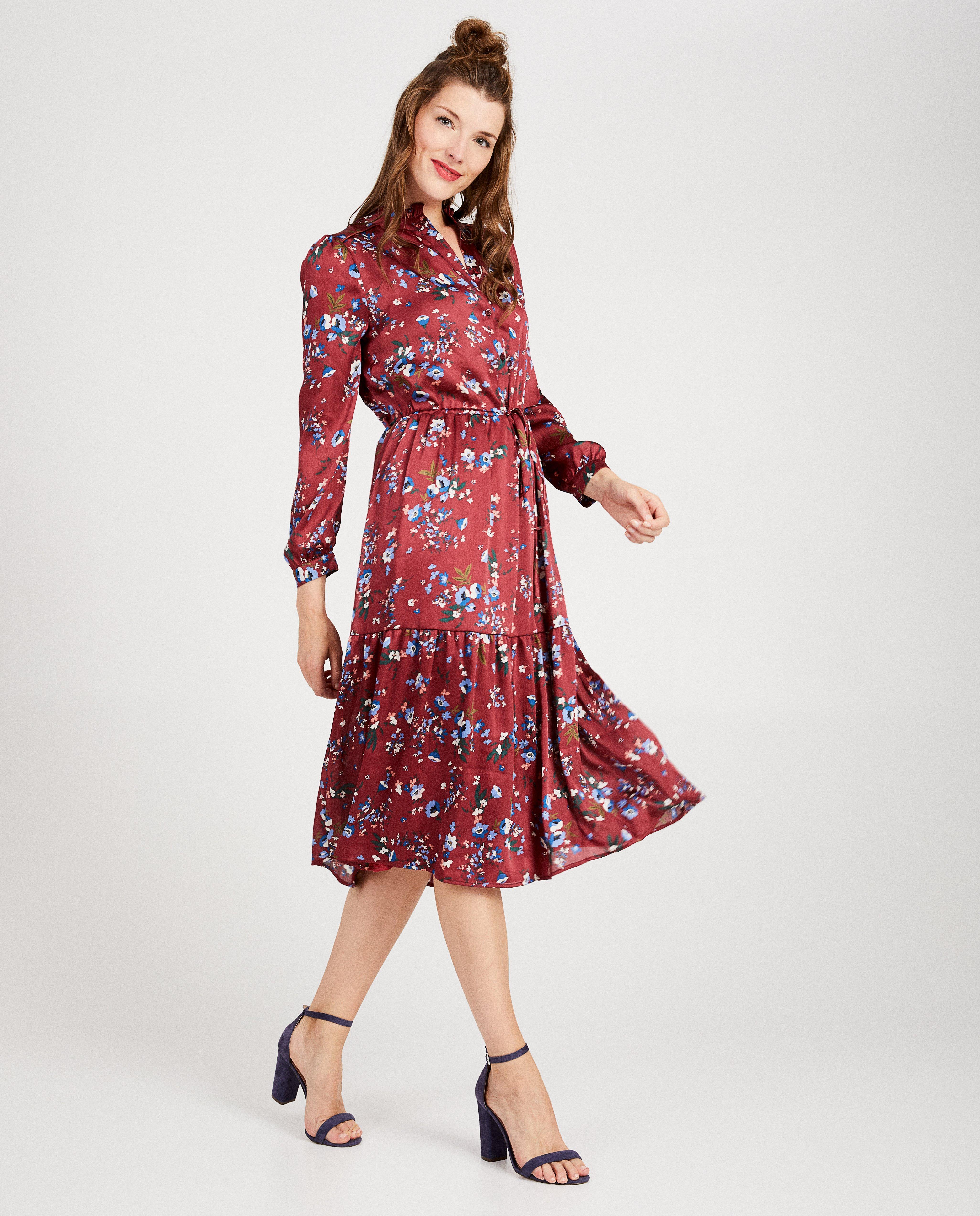 Robe maxi bordeaux Youh! - imprimé fleuri - YOUH!