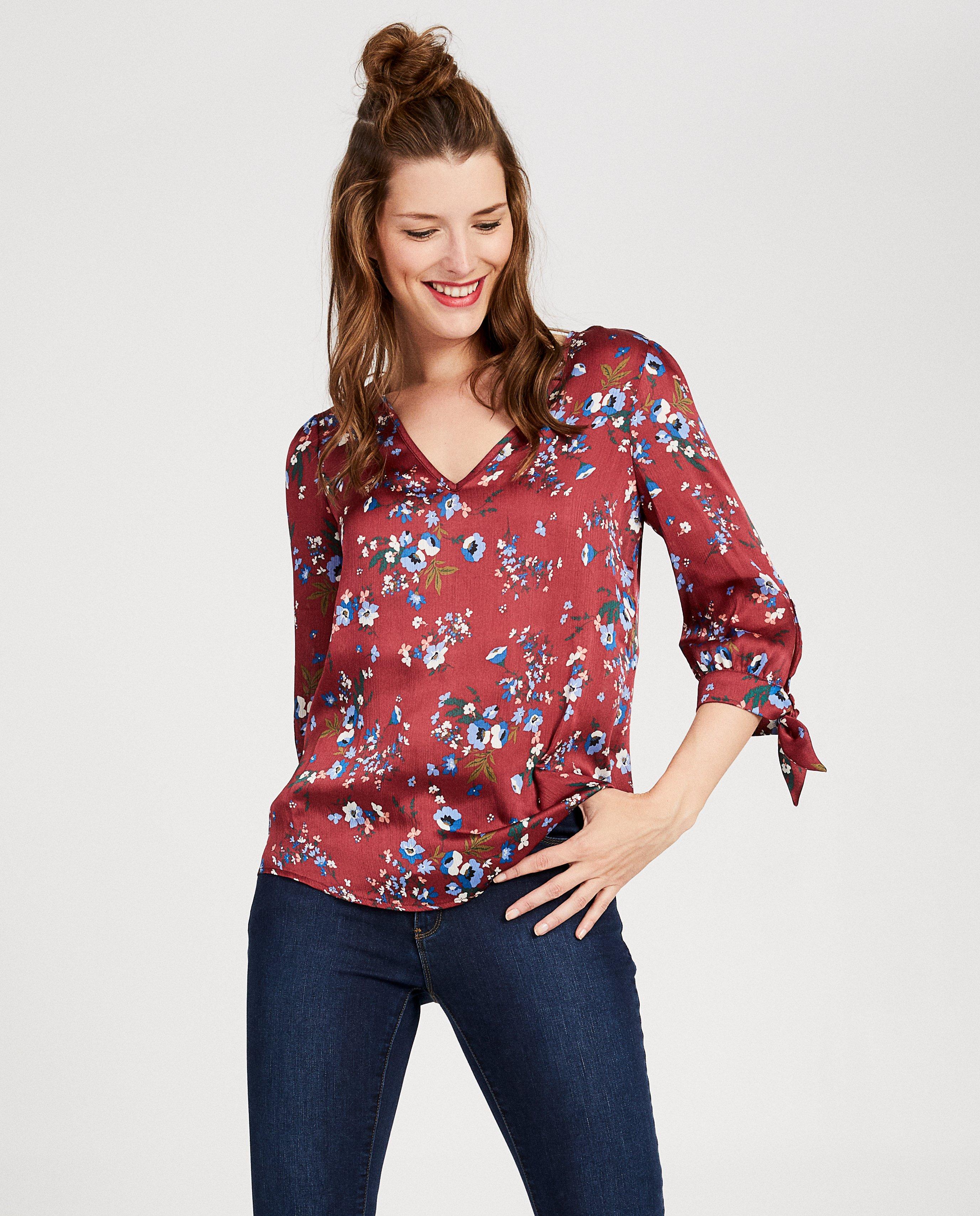 Hemden - Bordeaux blouse met print Youh!