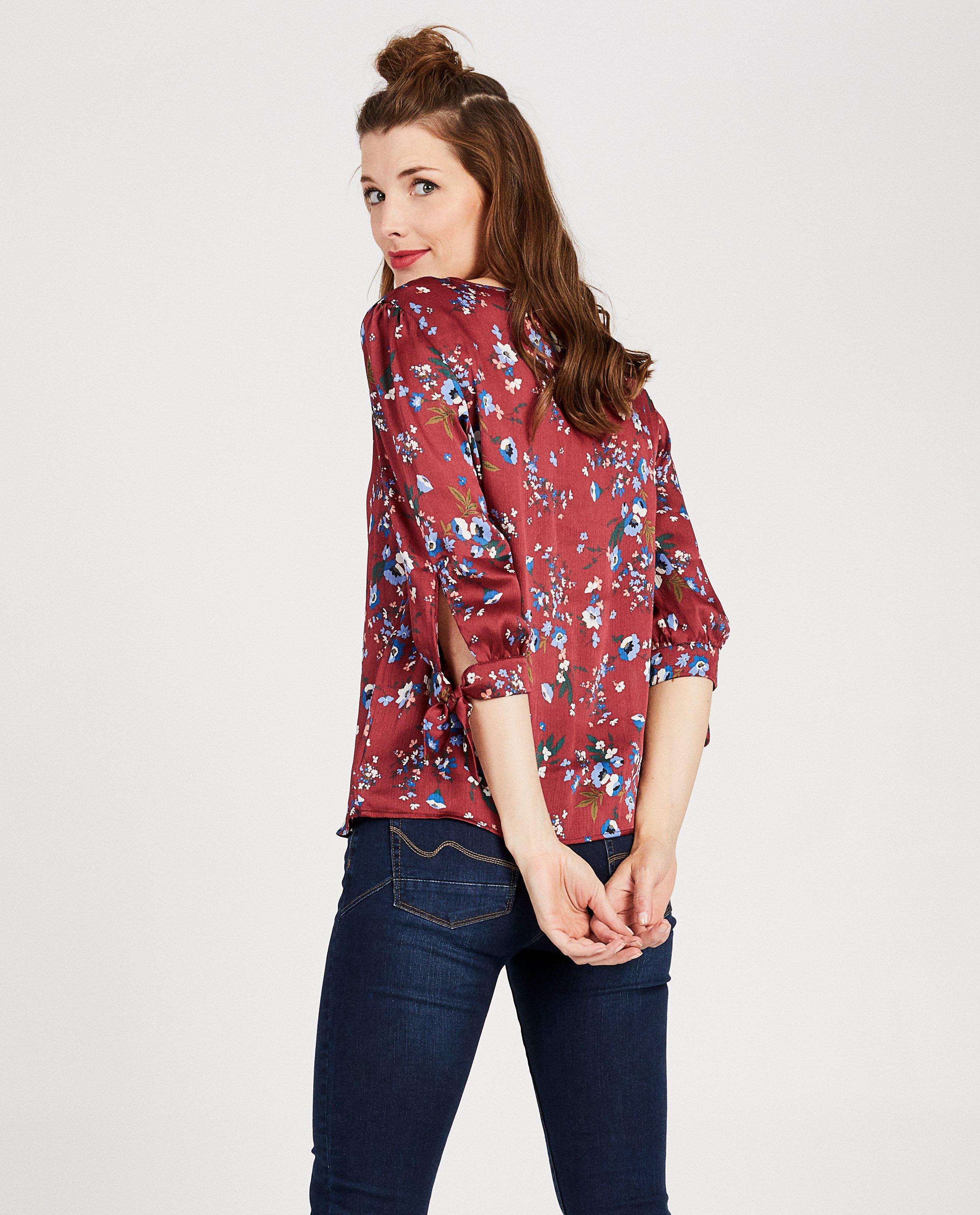 Hemden - Bordeaux blouse met print Youh!