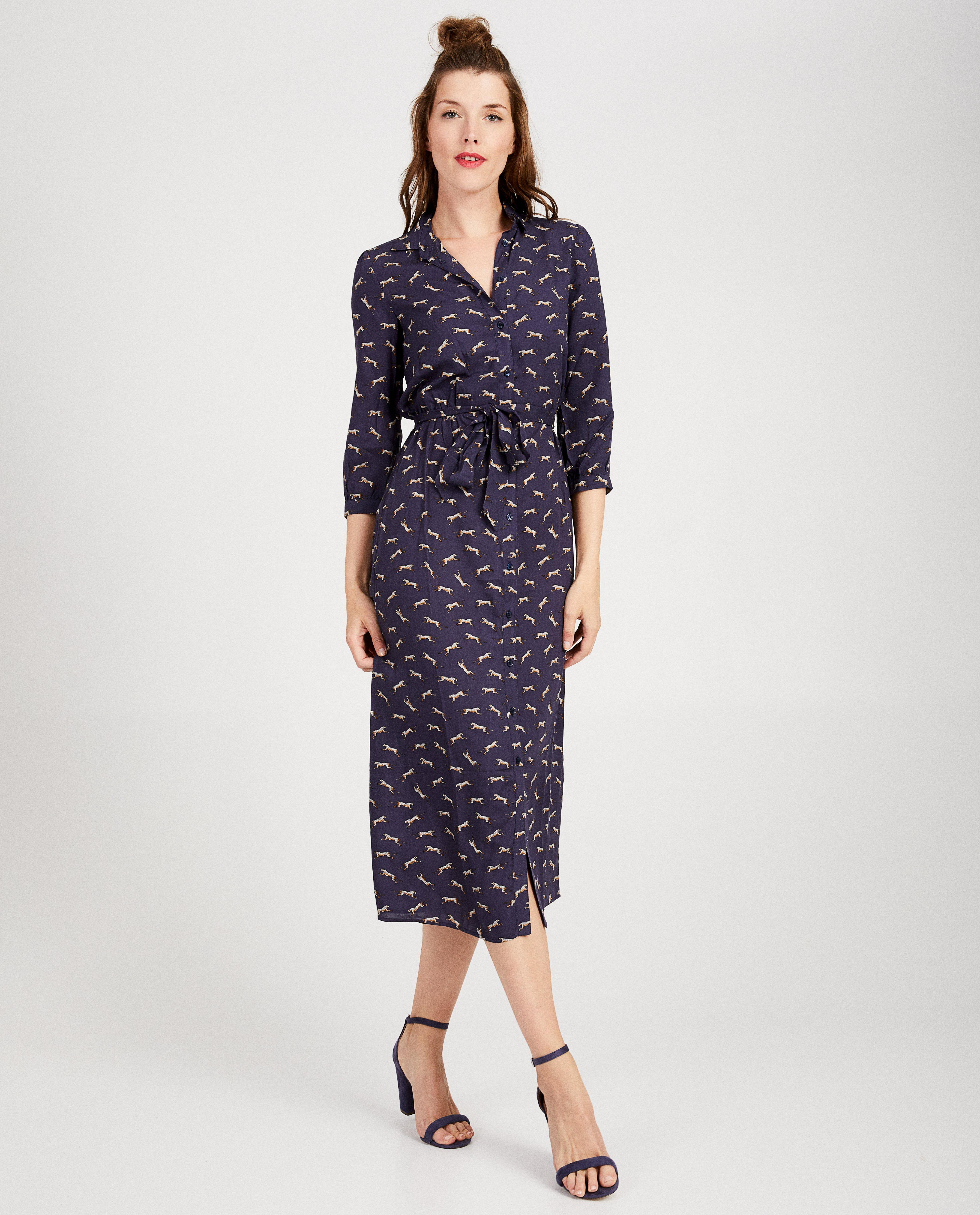 Robe maxi bleue, imprimé, Youh! - sur toute la surface - YOUH!