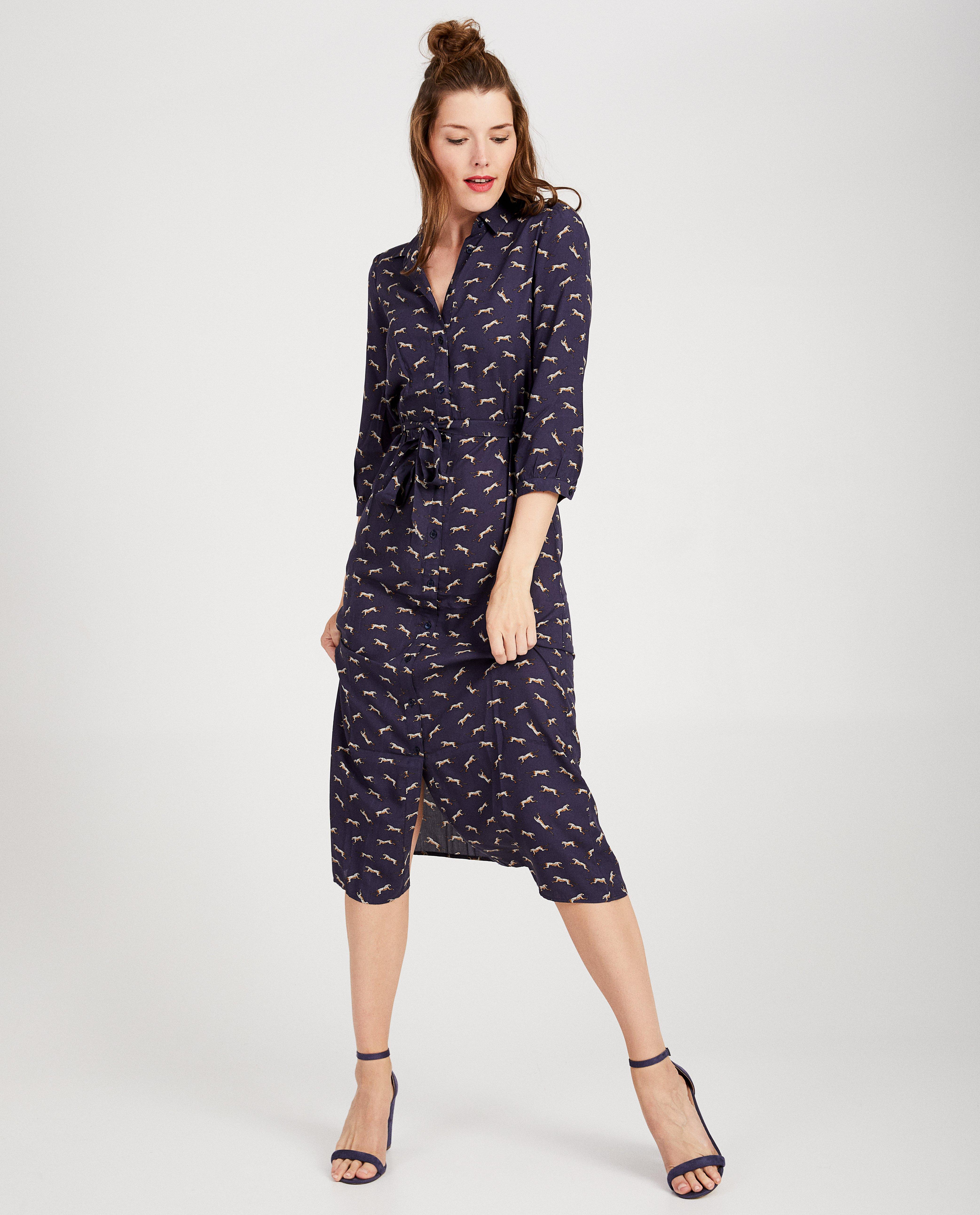 Robes - Robe maxi bleue, imprimé, Youh!