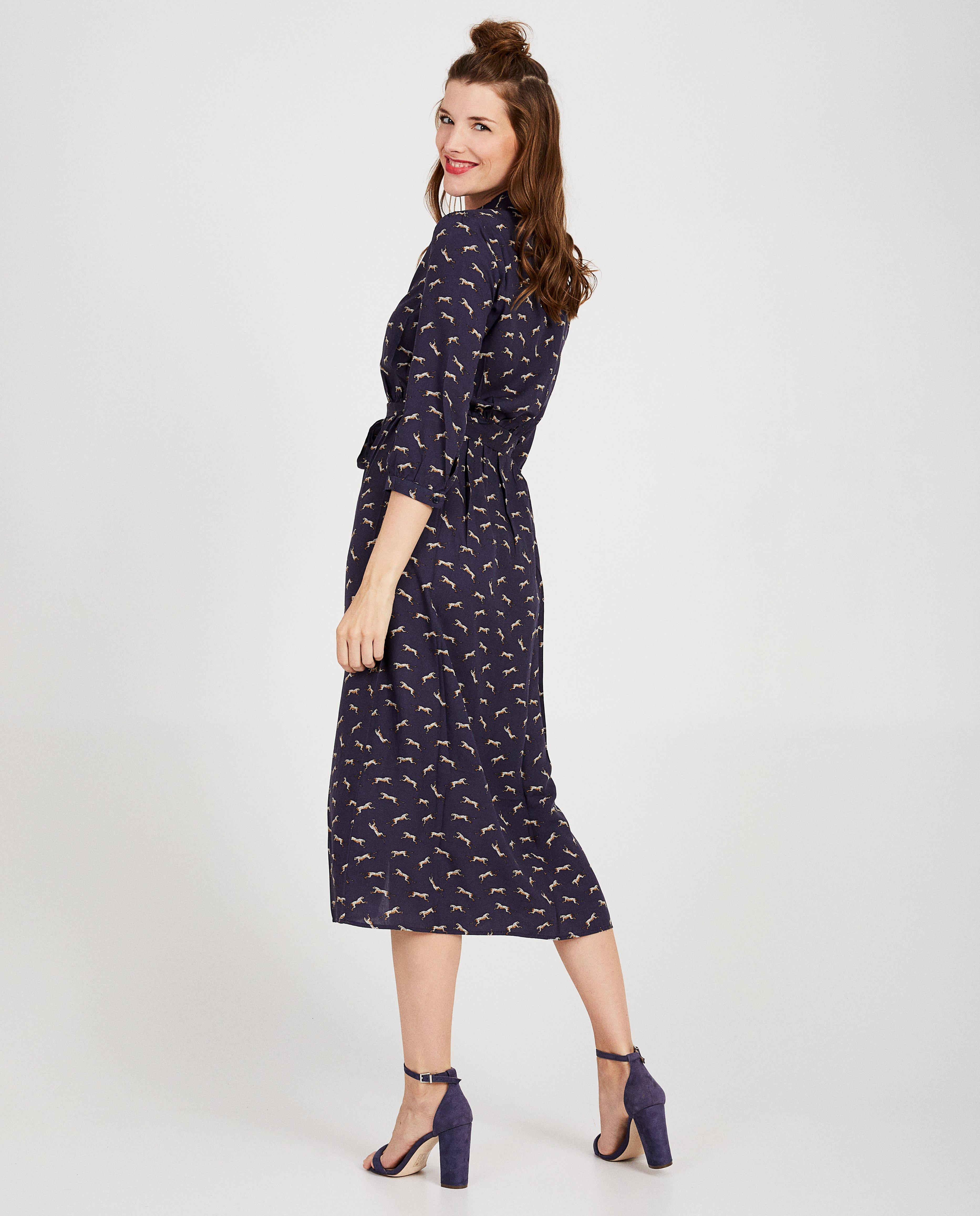 Robes - Robe maxi bleue, imprimé, Youh!