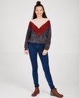Pull en tricot color block - gris, rose et brun - Groggy