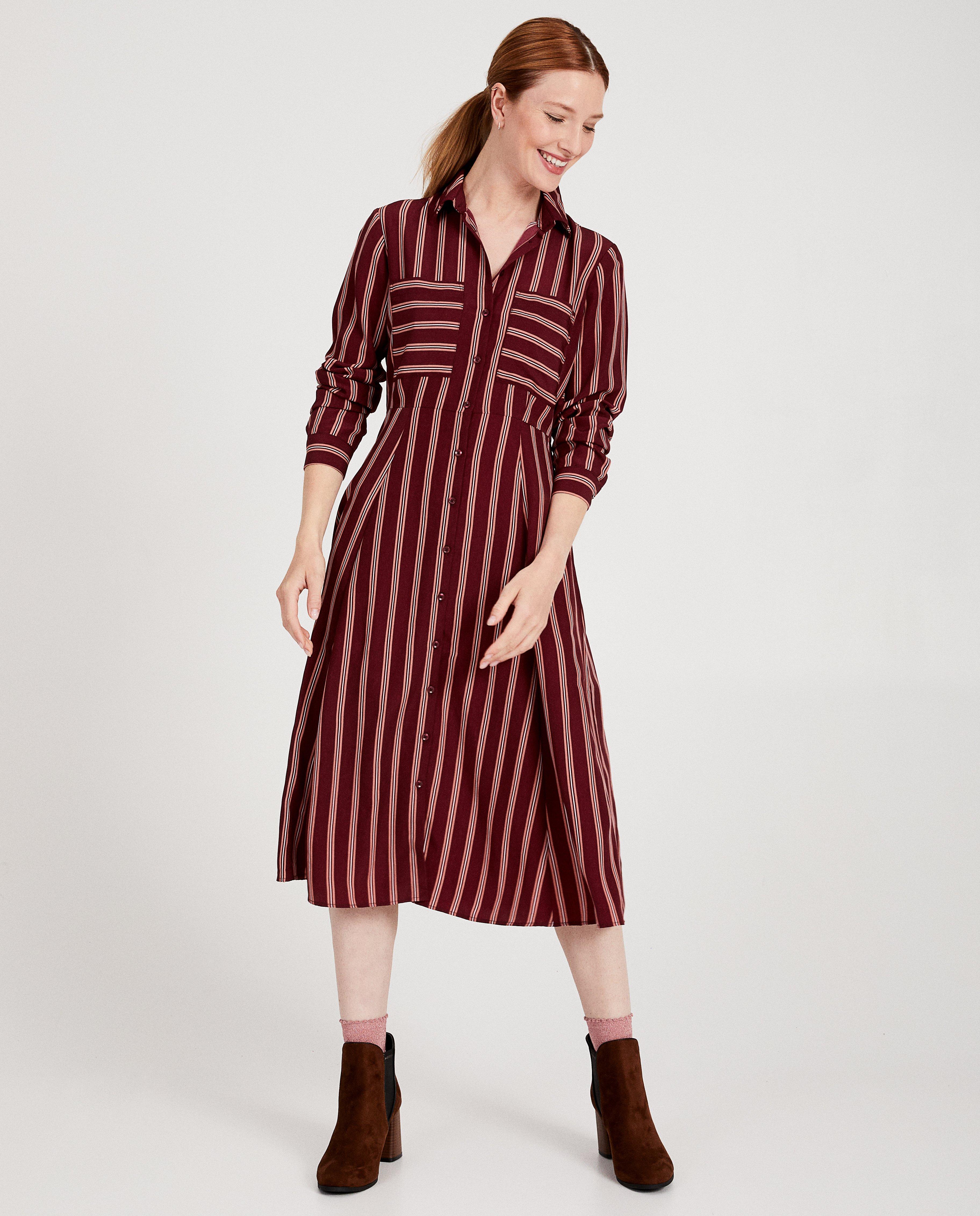 Bordeaux jurk met strepen Youh! - allover - Youh!