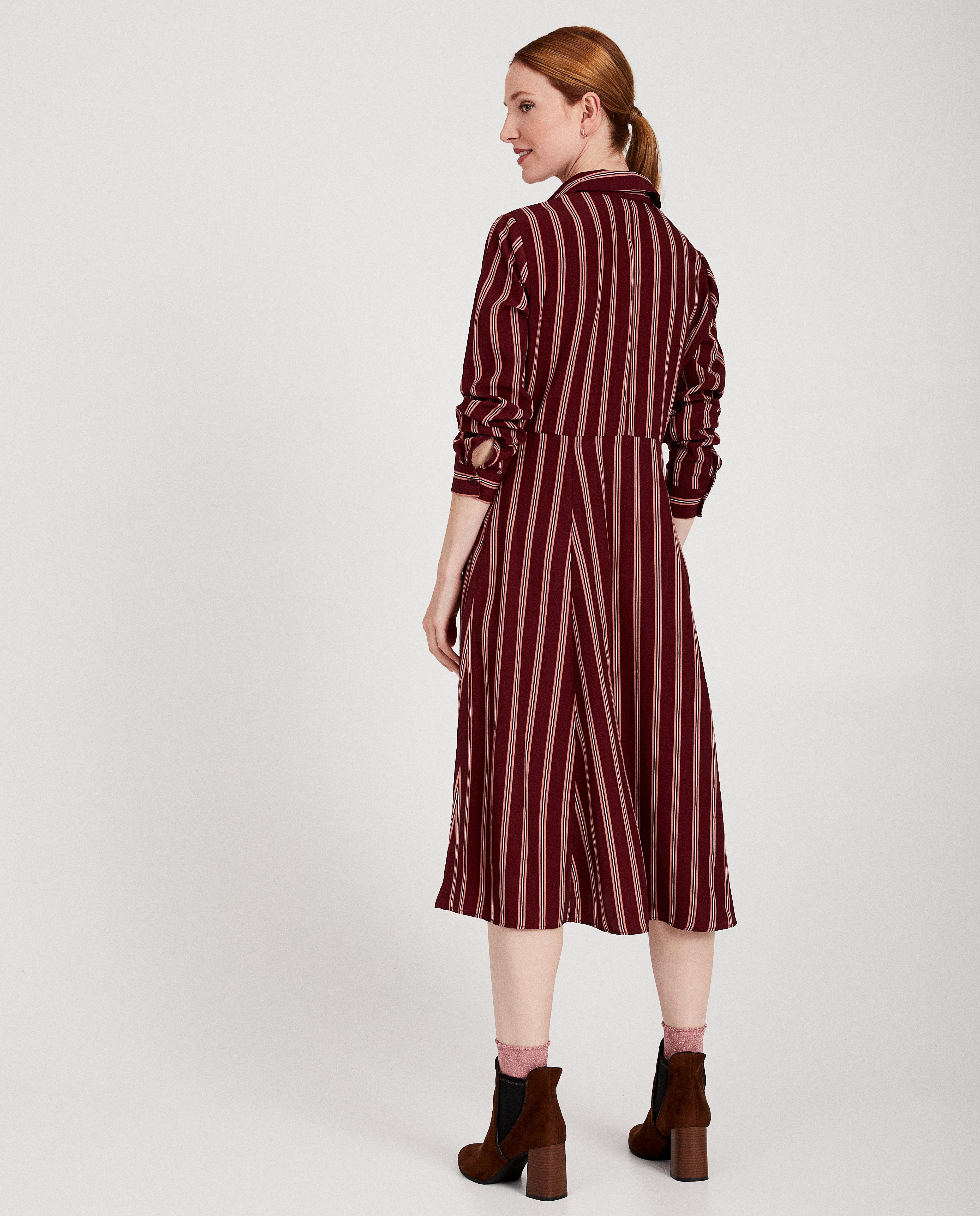Kleedjes - Bordeaux jurk met strepen Youh!