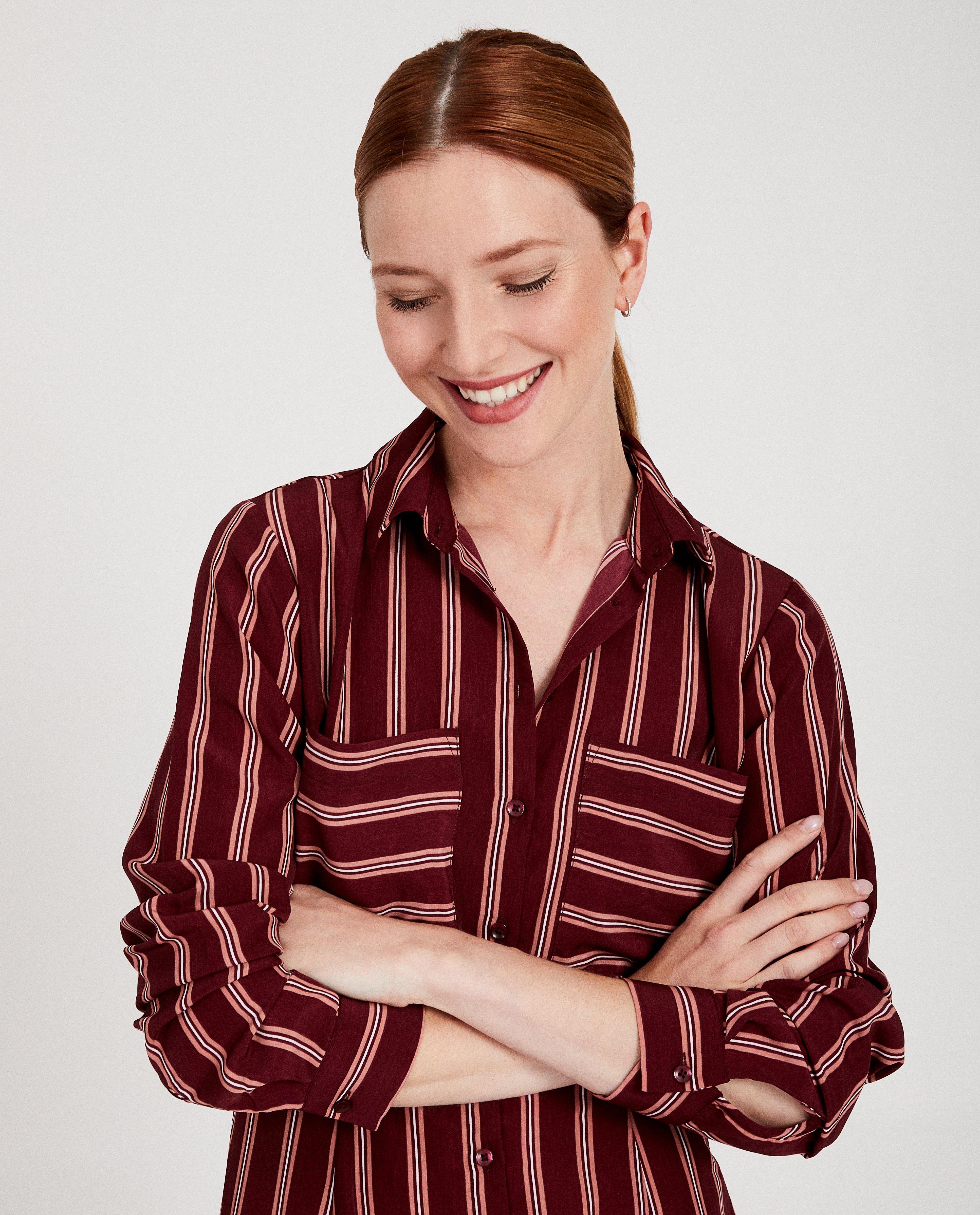 Kleedjes - Bordeaux jurk met strepen Youh!