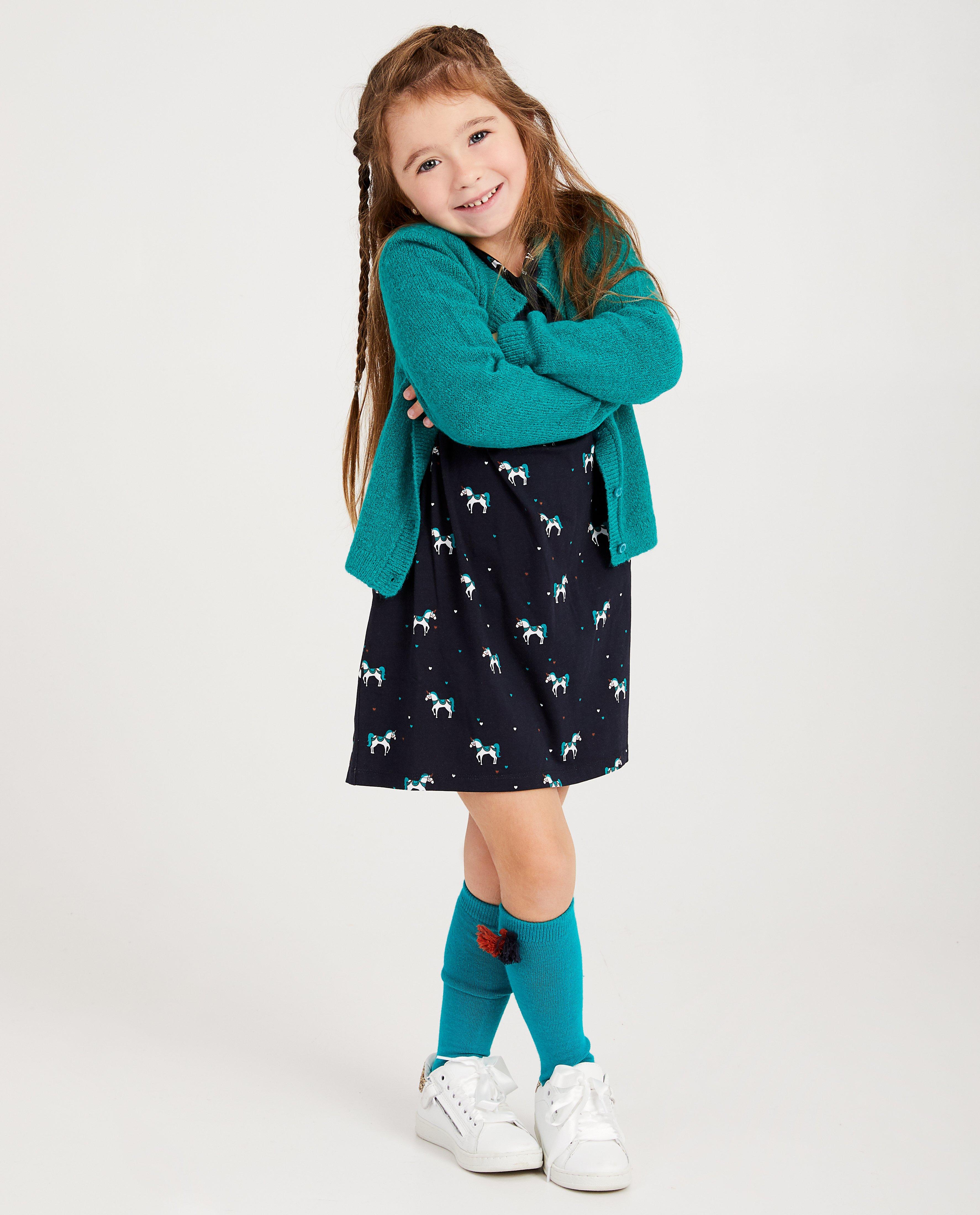Turquoise gebreide vest - van fijne brei - JBC