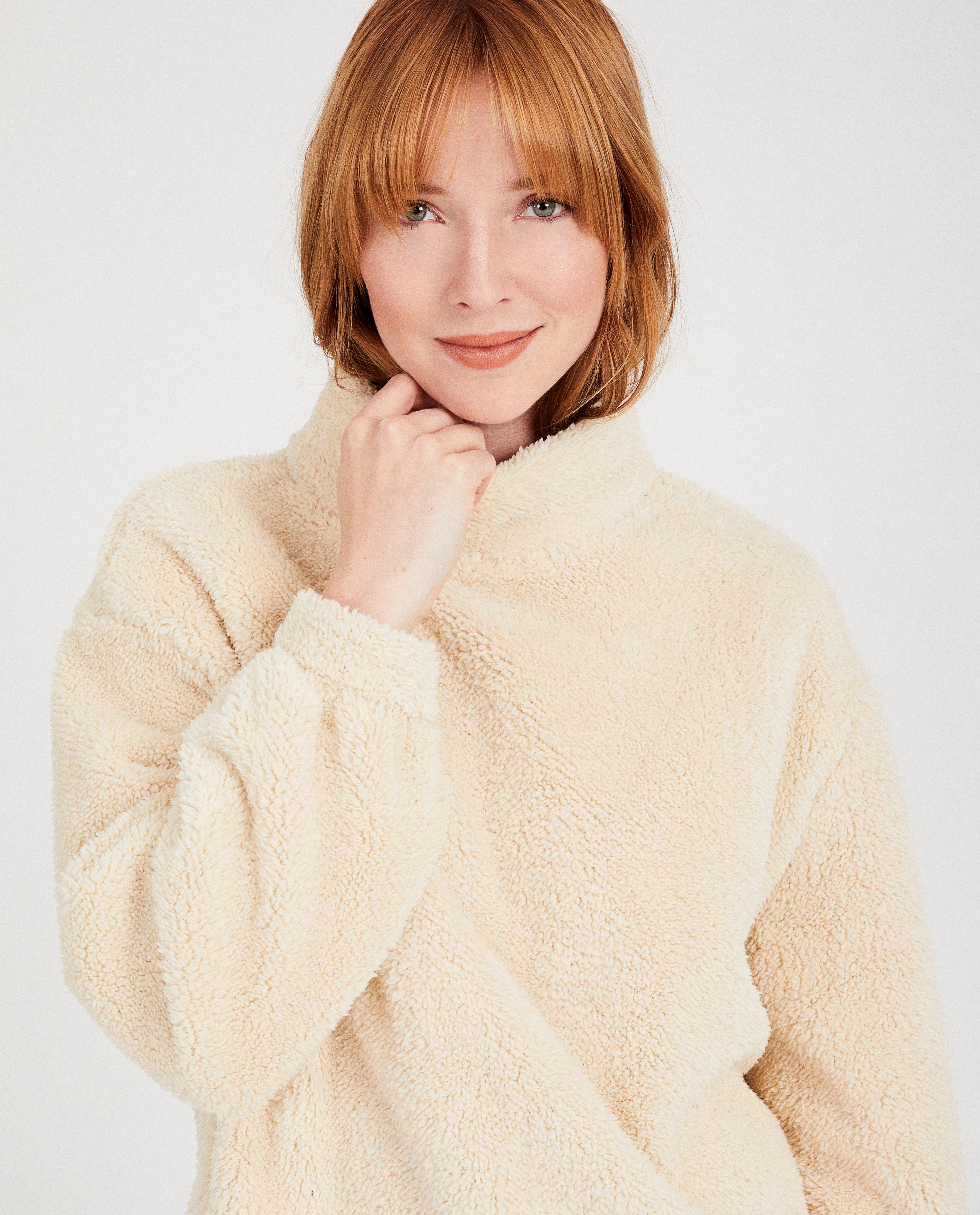 Sweaters - Beige teddy trui Sora