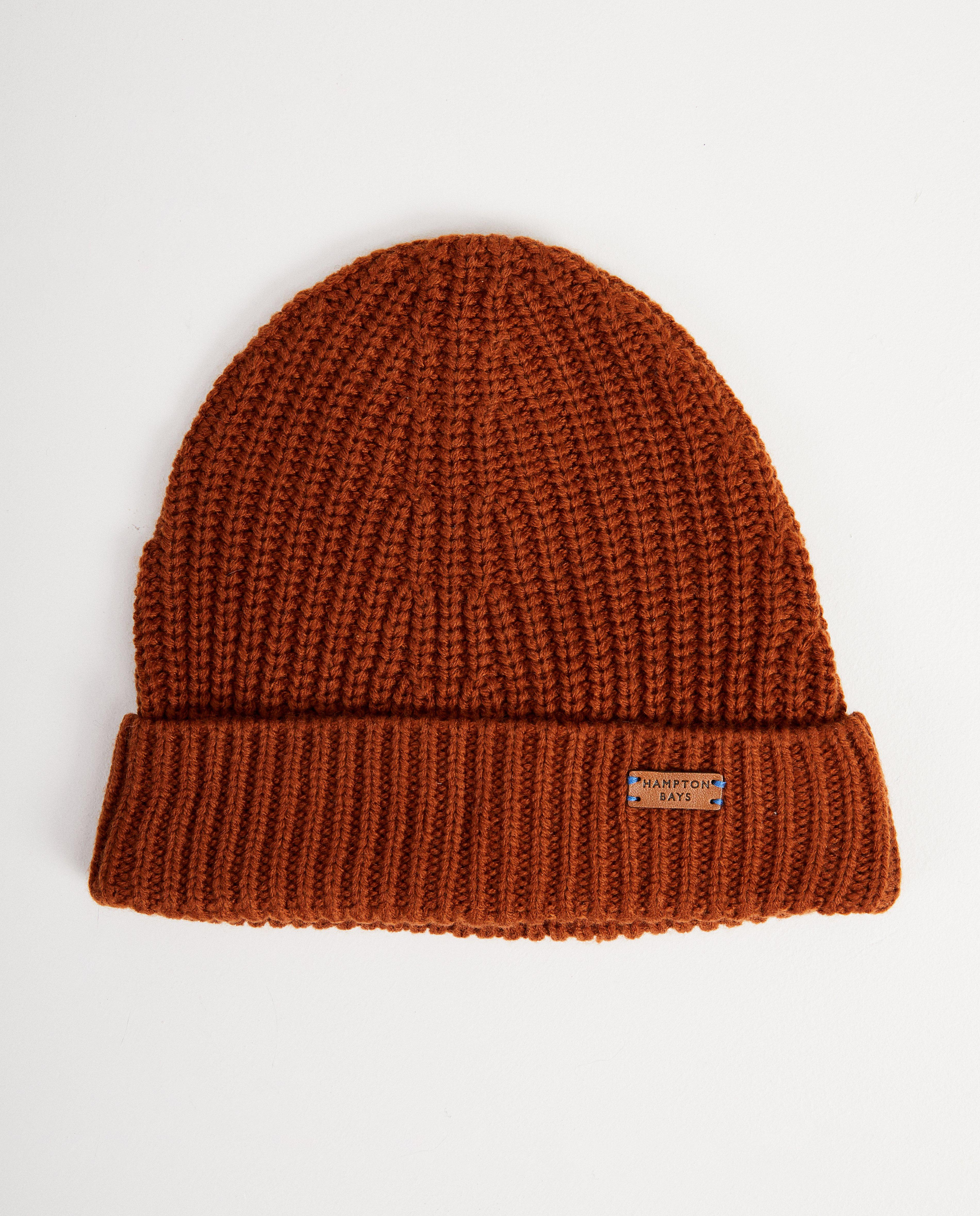 Cognacbruine muts Hampton Bays - met gebreide strepen - Hampton Bays