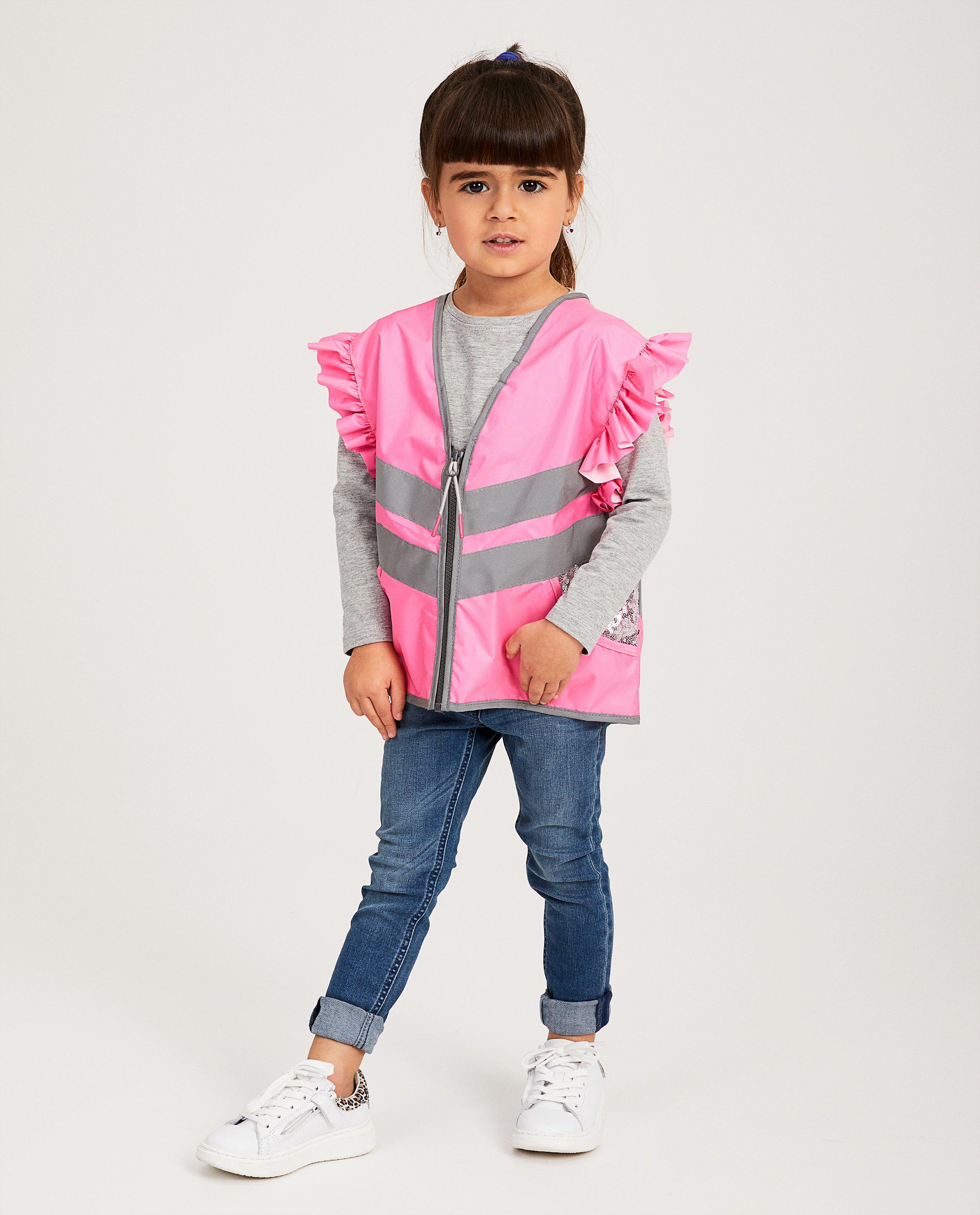 Veste rose fluo à paillettes - imprimé réfléchissant - JBC