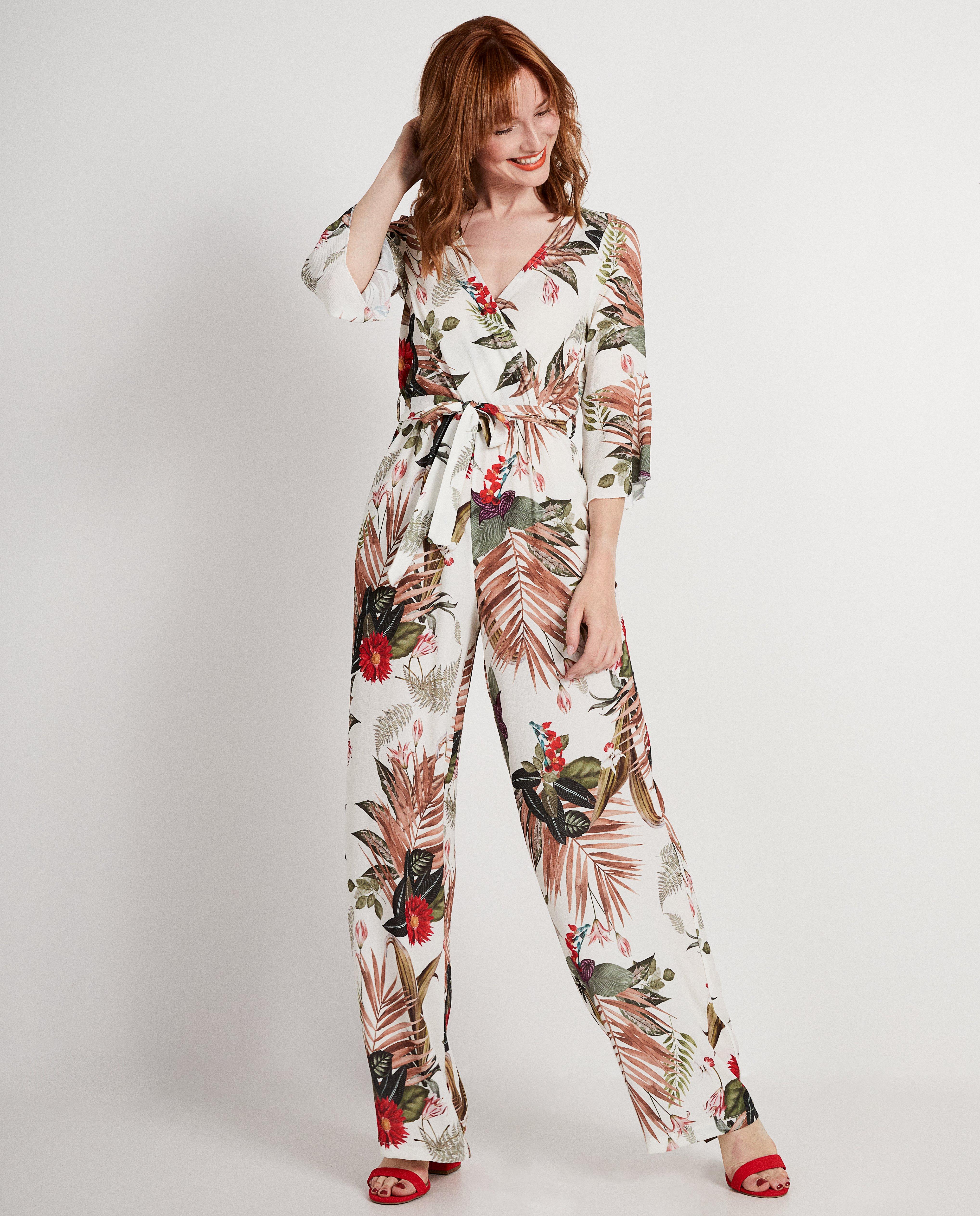 Jumpsuit met print Ella Italia - en volantmouwen - Ella Italia