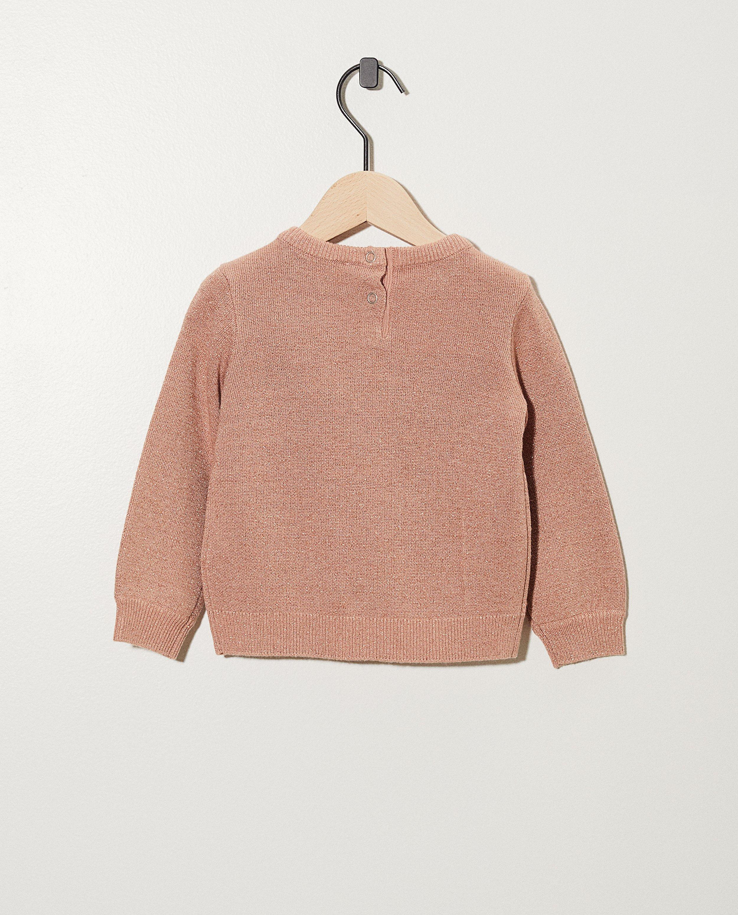 Truien - Roze trui met zwarte strik