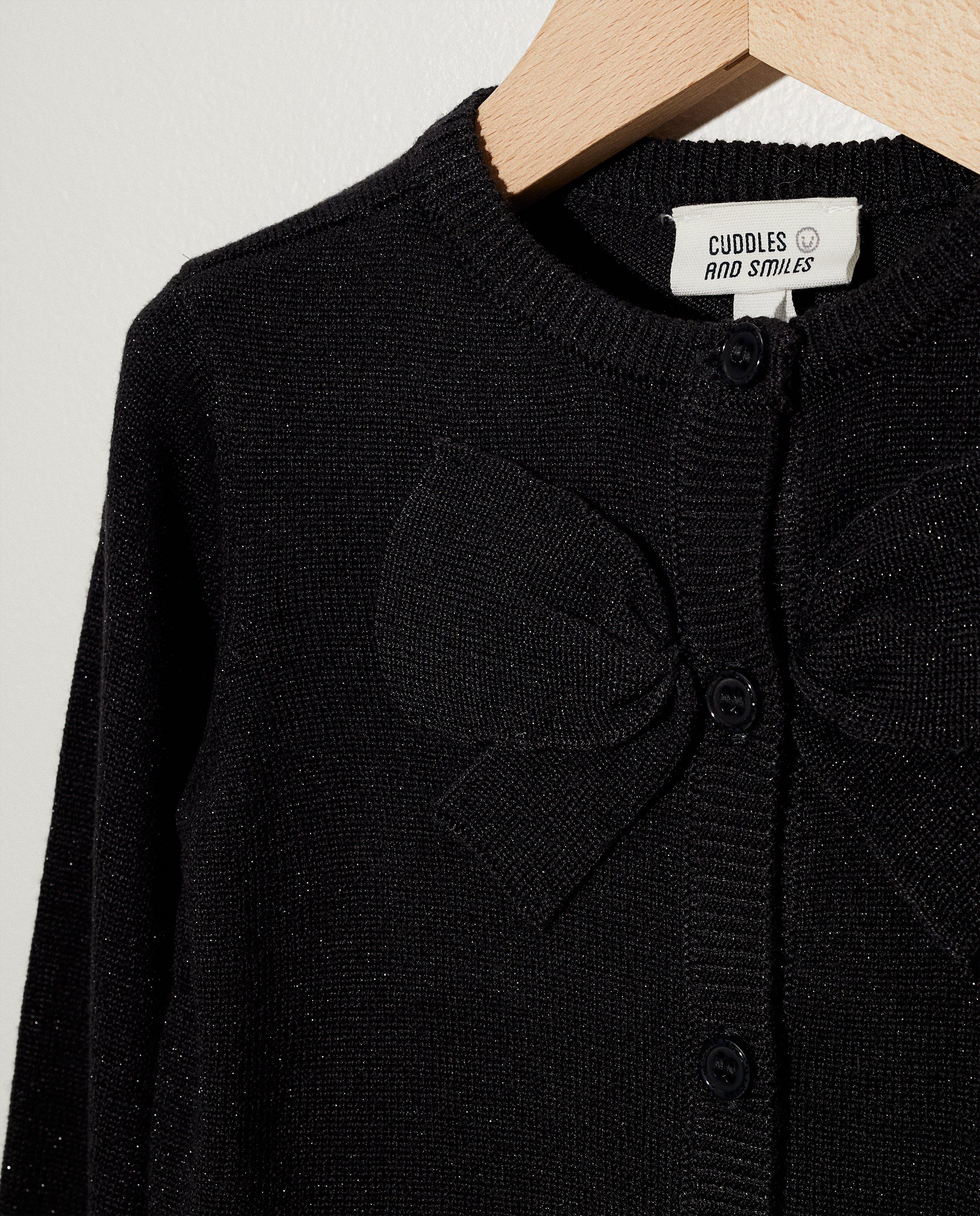 Cardigans - Zwart vest met strik