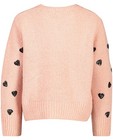 Truien - Roze trui met pailletten hartjes