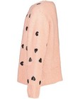 Truien - Roze trui met pailletten hartjes