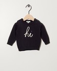 Donkergrijze trui met opschrift - 'hi' - Newborn 50-68