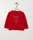 Rode sweater met rendier-print - kerst-sweater - Cuddles and Smiles