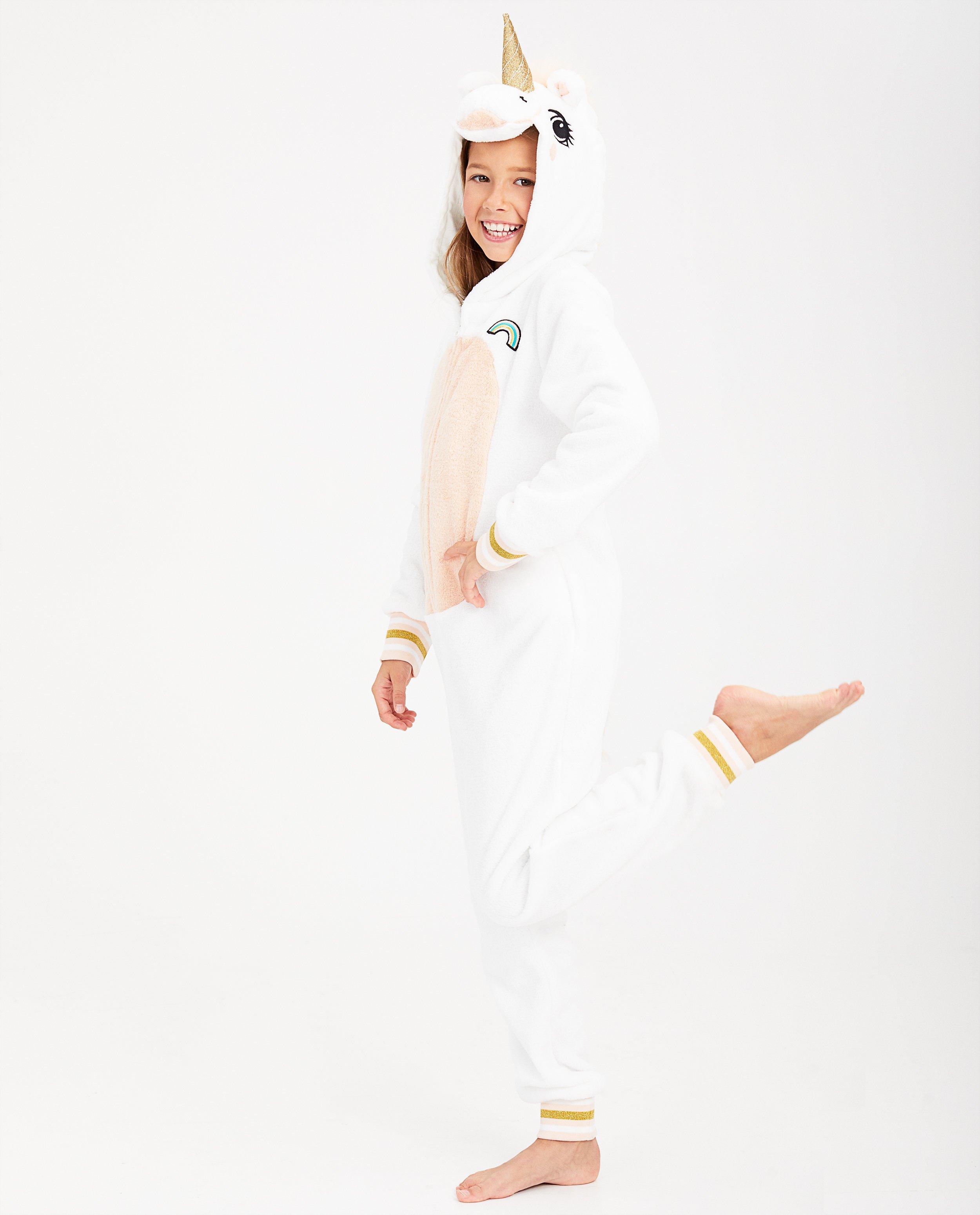 Witte eenhoorn-onesie - van fleece - JBC