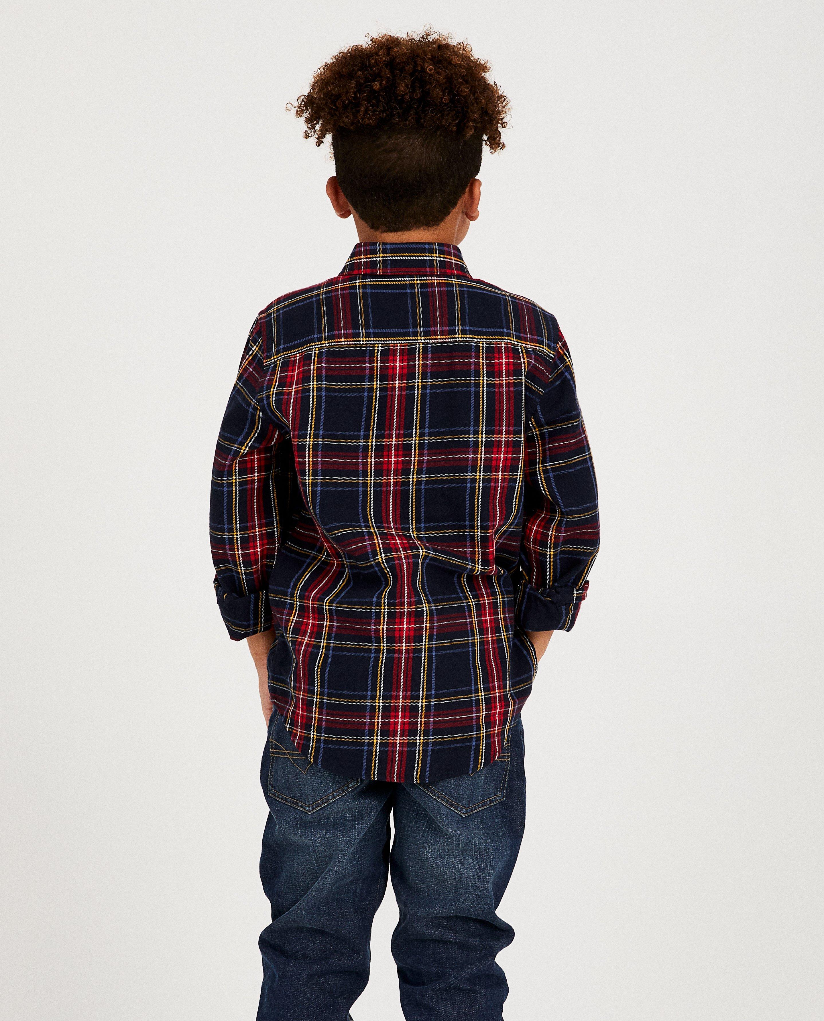 Hemden - Blauw hemd met ruitpatroon