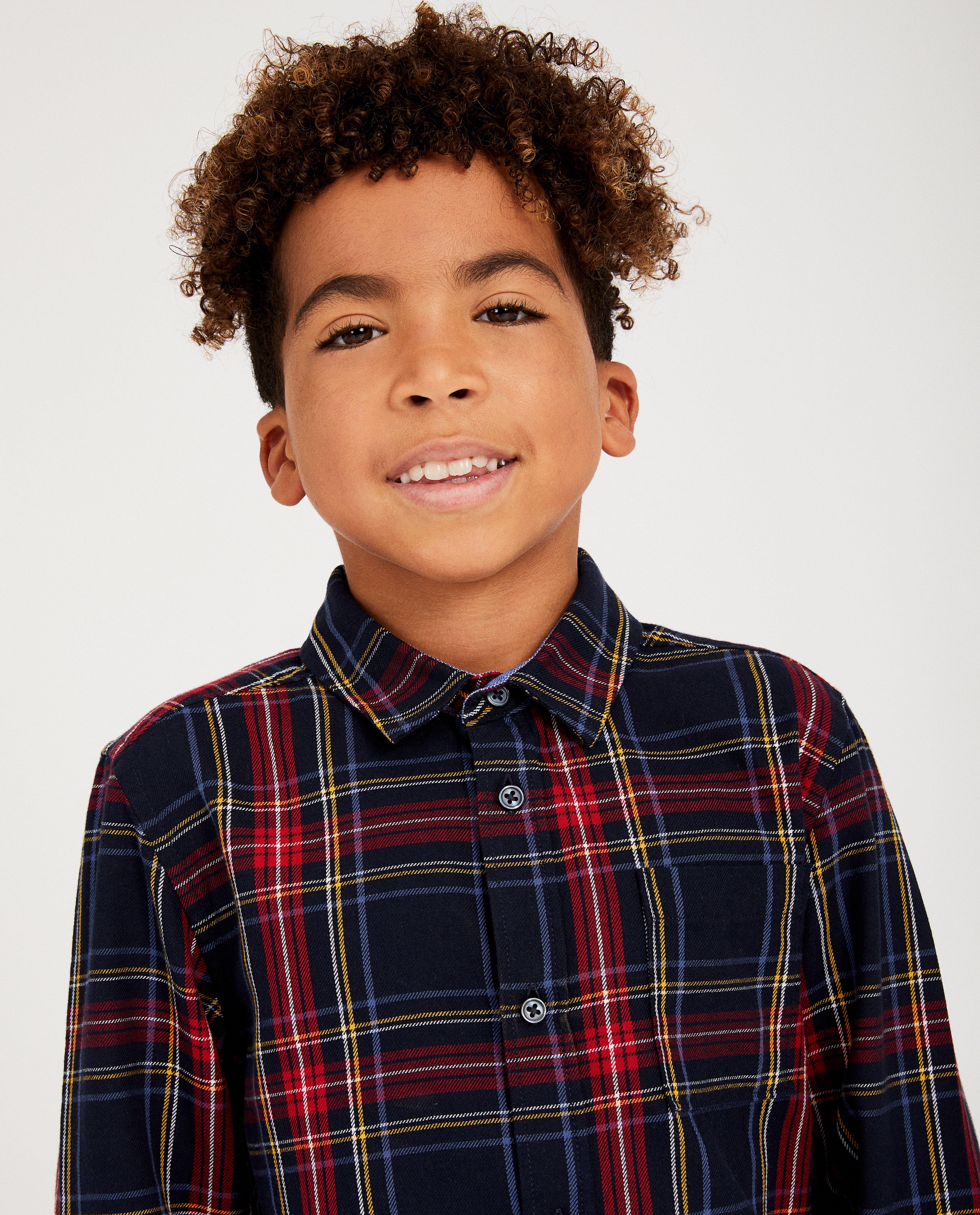 Hemden - Blauw hemd met ruitpatroon