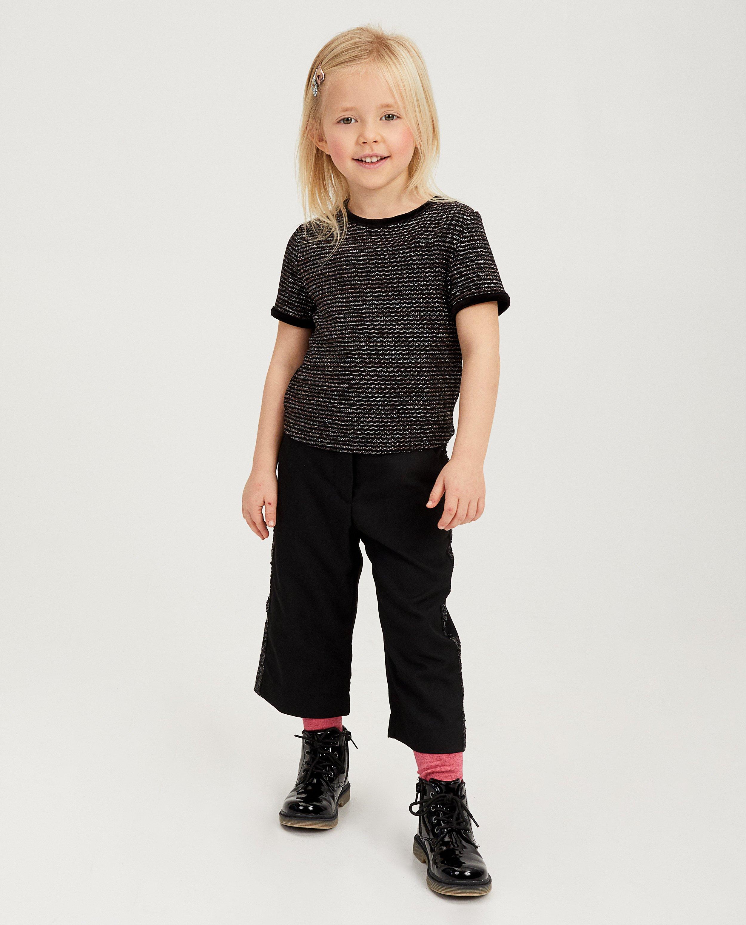 Zwart shirt met metaaldraad - met strepen - Milla Star