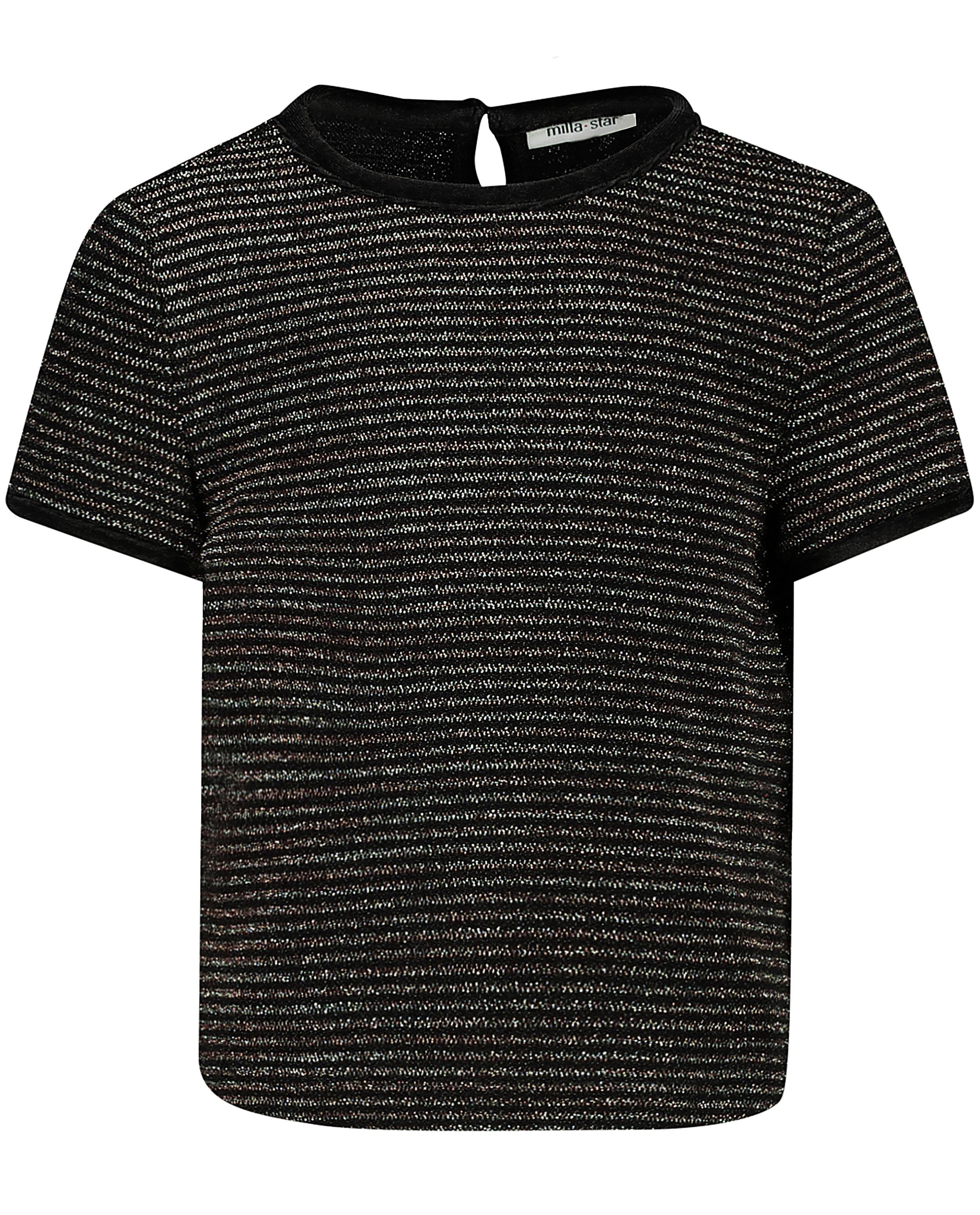 T-shirts - Zwart shirt met metaaldraad