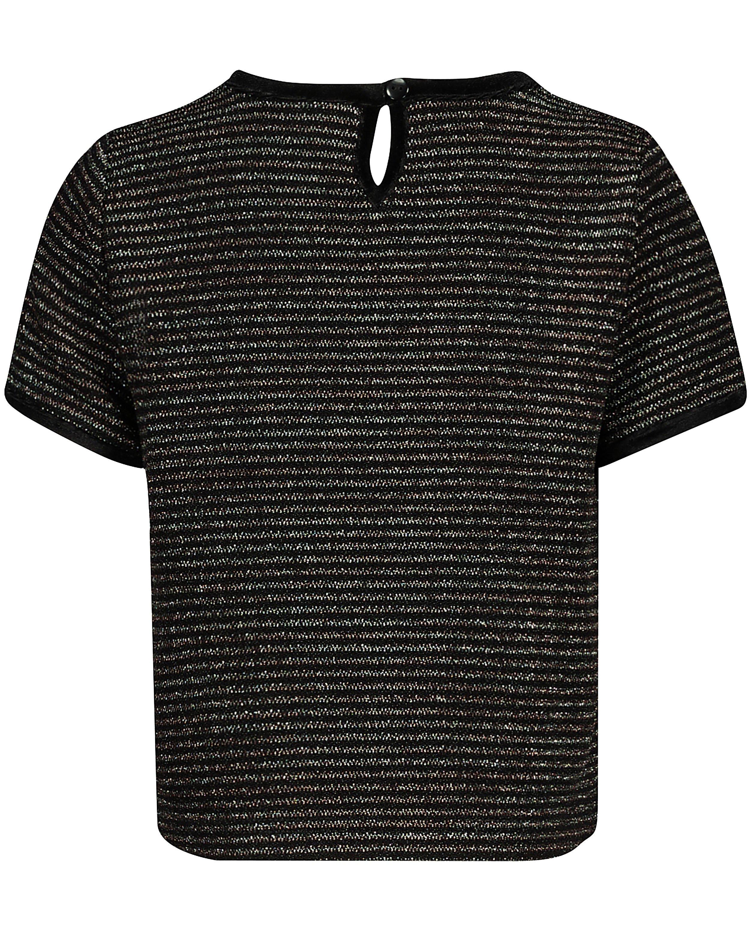 T-shirts - Zwart shirt met metaaldraad